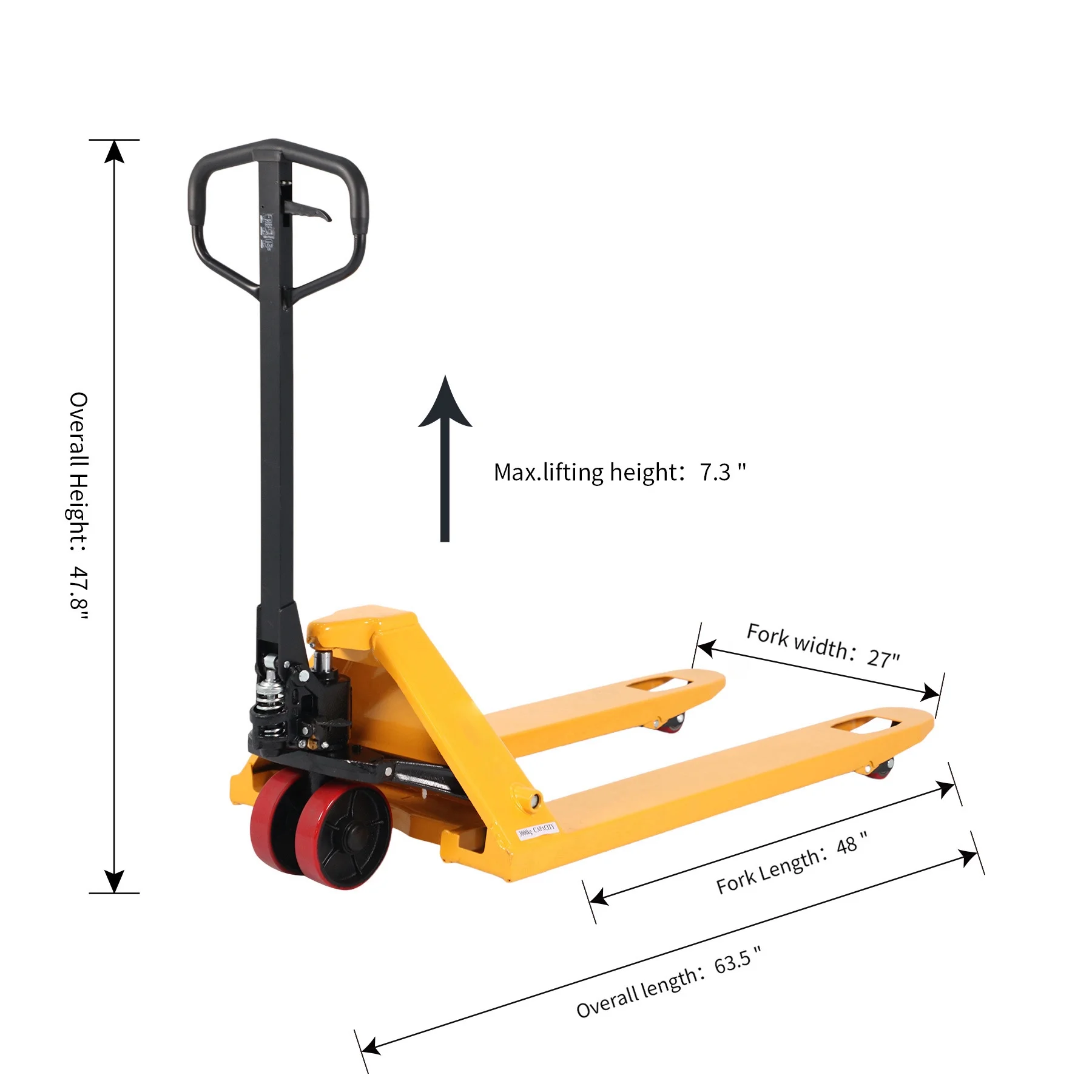 APOLLOLIFT Hydraulic Manual Pallet Jack Hand Pallet Truck 48