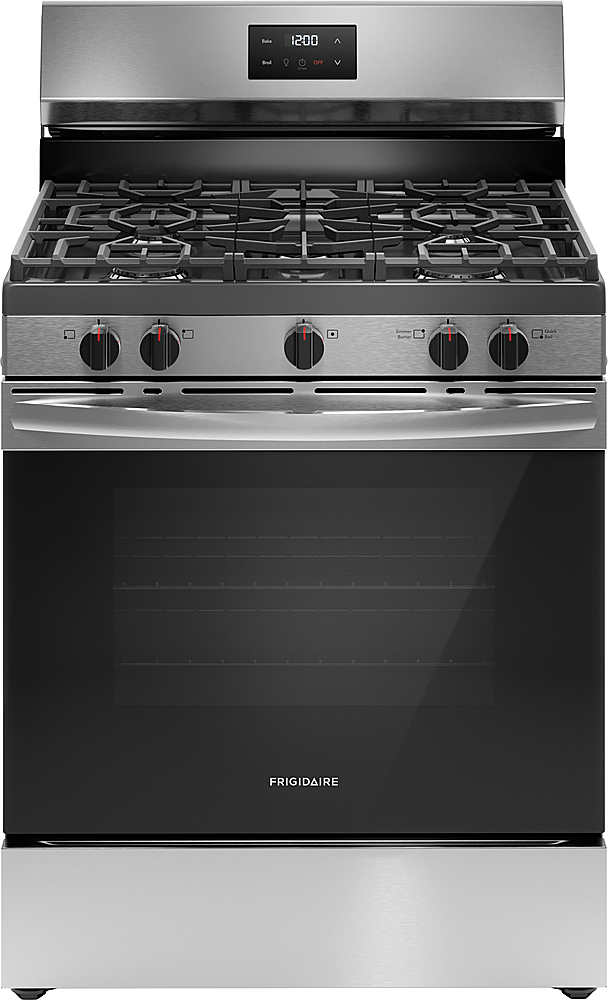 Cuisinière à gaz autoportante 5,1 pi³ (144 L) avec brûleur à ébullition rapide – Acier inoxydable 2025