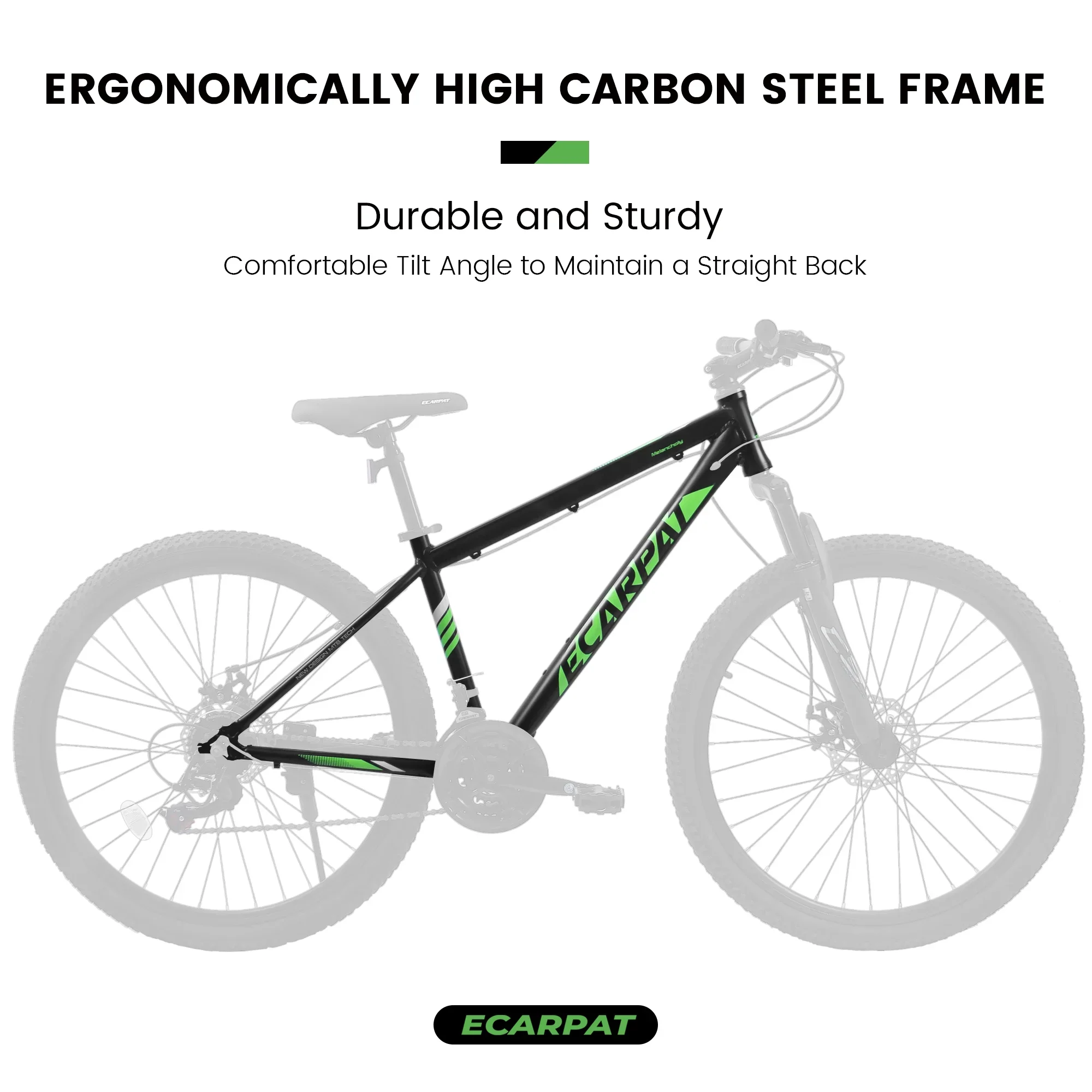 POVANLI  27.5 inch Mountain Bike for Men and Women, 21 Speed Road Bicycle with Dual Disc Brakes & Suspension, High Carbon Steel Frame Front Fork Bicycles, Gray(Gift)