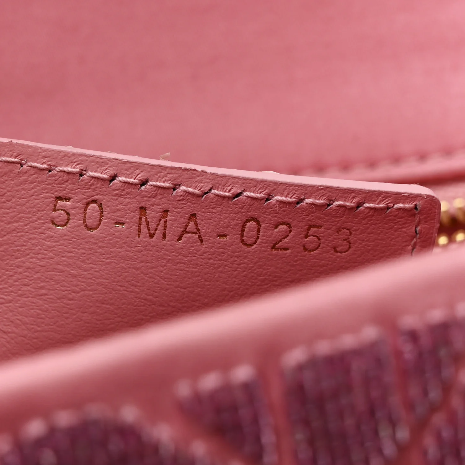 Calfskin Beaded Small Caro Bag Pink