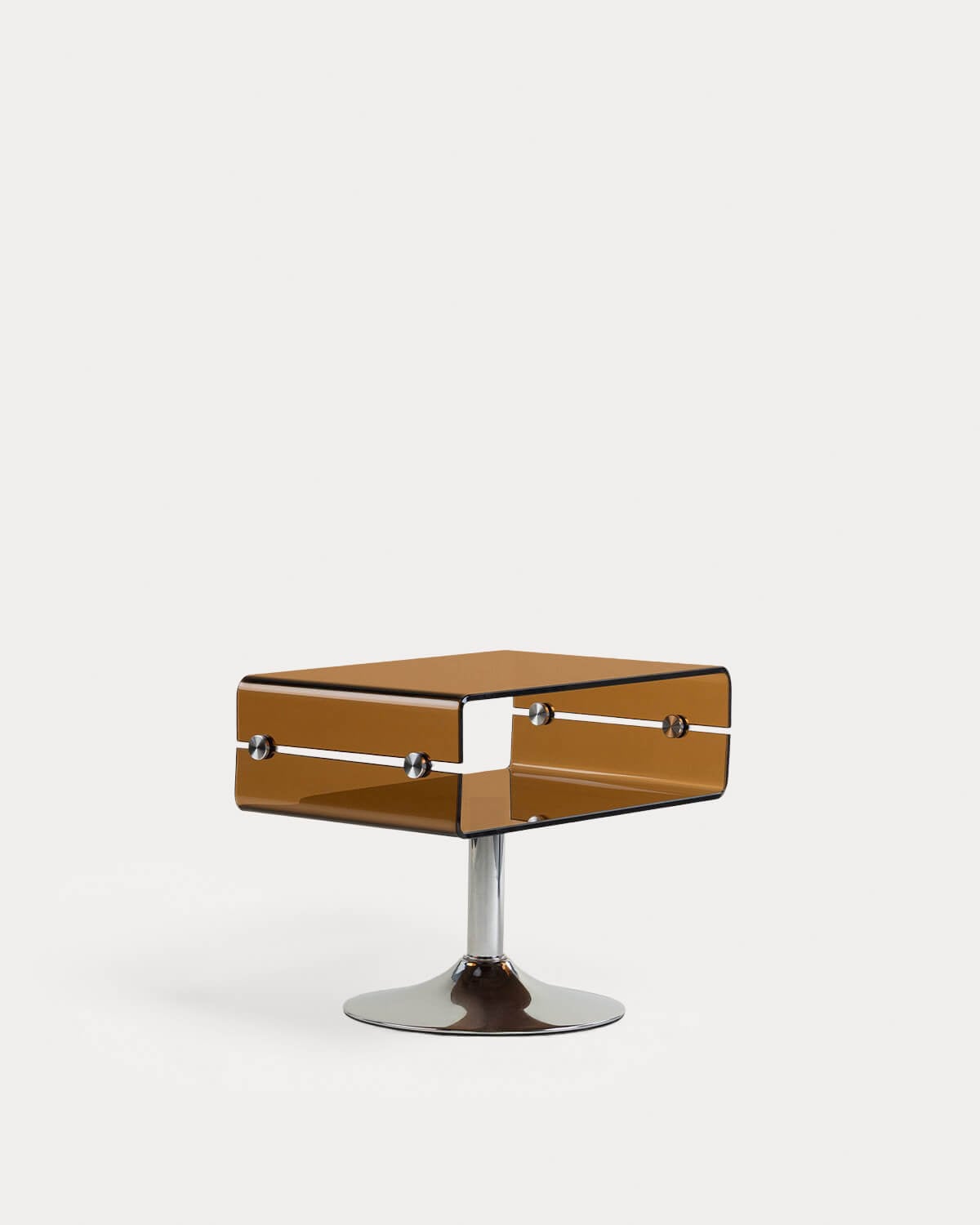 Hedy - Mesa Auxiliar Rectangular de Cristal y Metal (61x38 cm) Hedy