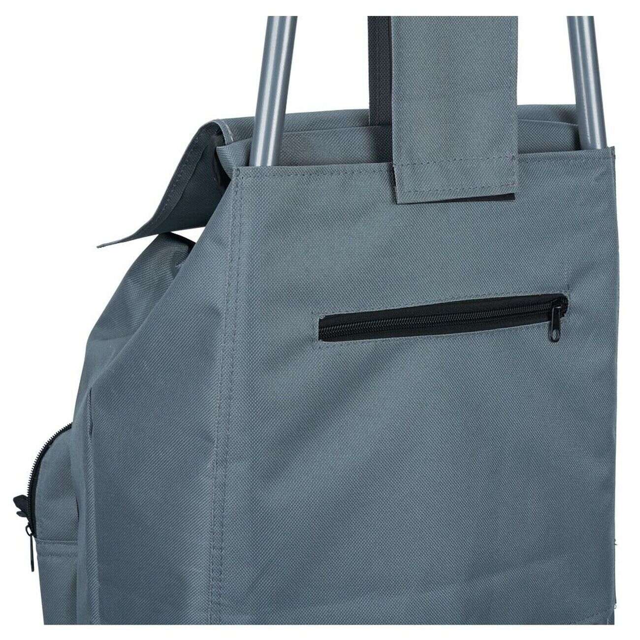 Chariot de course avec poche fraîcheur et 6 roues - 35xH.95cm