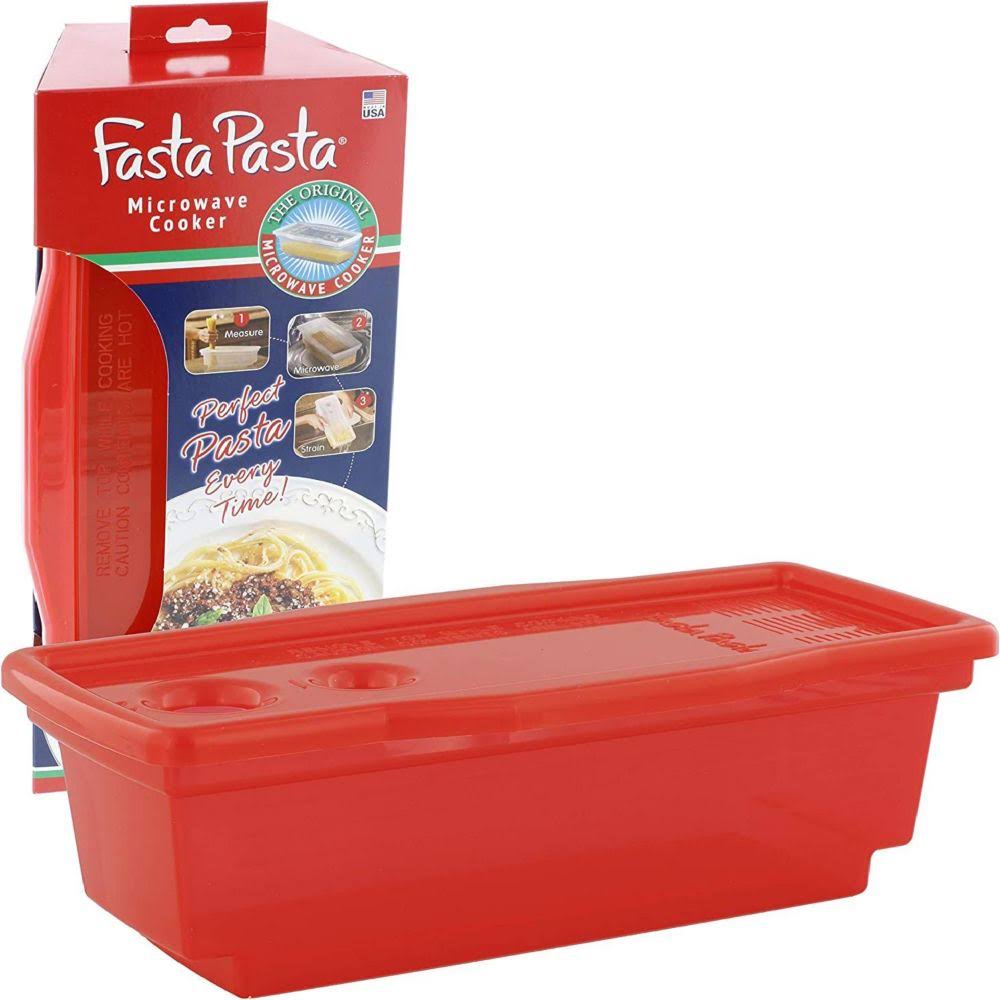 Microwave Pasta Cooker The Original Fasta Pasta Red No Mess, Sticking or Waiting for Boil