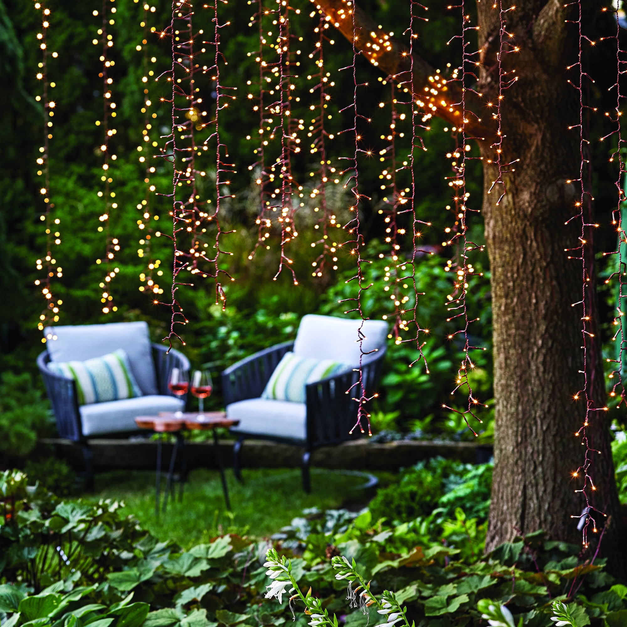 Better Homes & Gardens 200-Count Solar Powered LED Micro Warm White Willow Tree Outdoor String Lights