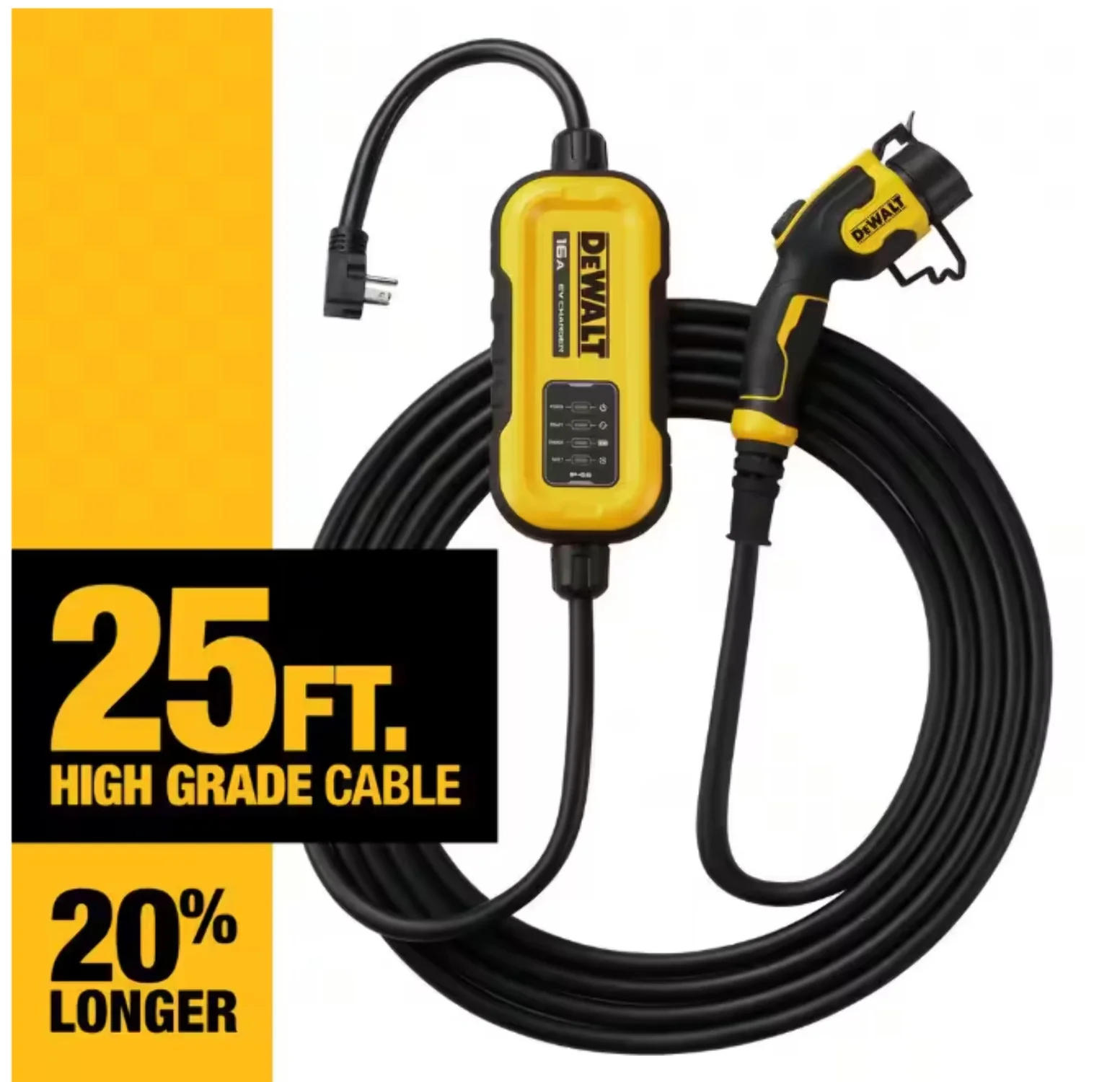 Level-2 Portable Electric Vehicle EV Charger up to 16 Amps, 120-240-Volt AC 3.8 KW, 25 Ft. Cable, Weatherproof - Image 9