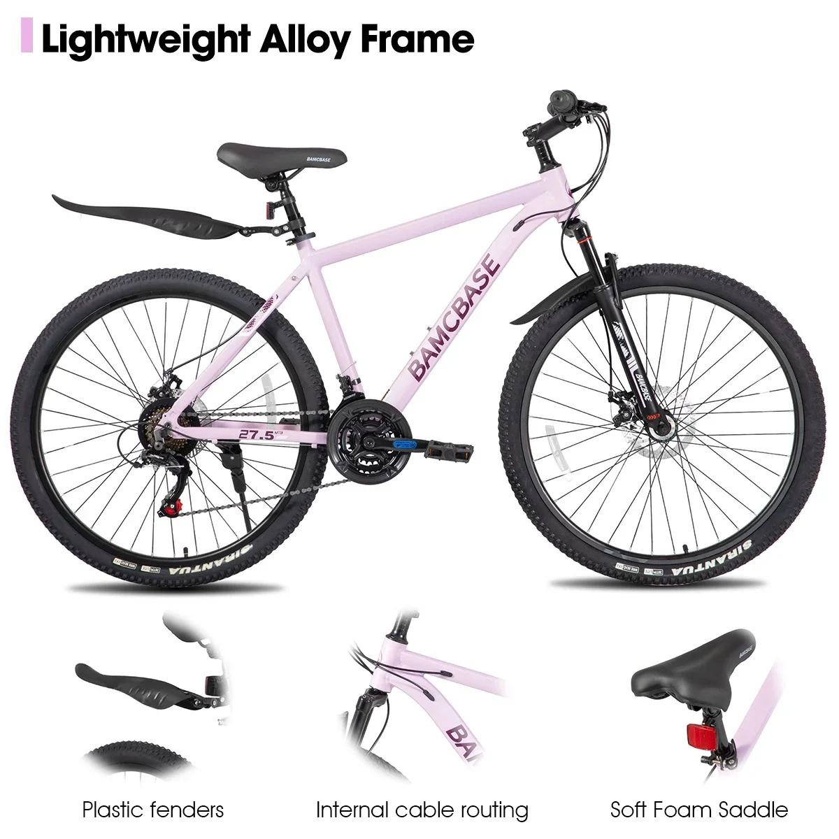 HILAND 26 Inch Mountain Bike, Mens and Womens Aluminum Frame MTB with 21 Speeds, Dis Brake, Hardtail Bicycle for Adults