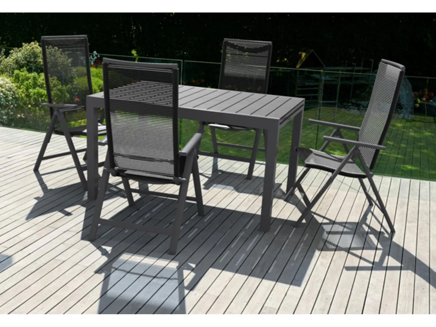 LIVARNO Table de jardin + Lot de 4 fauteuils Miami
