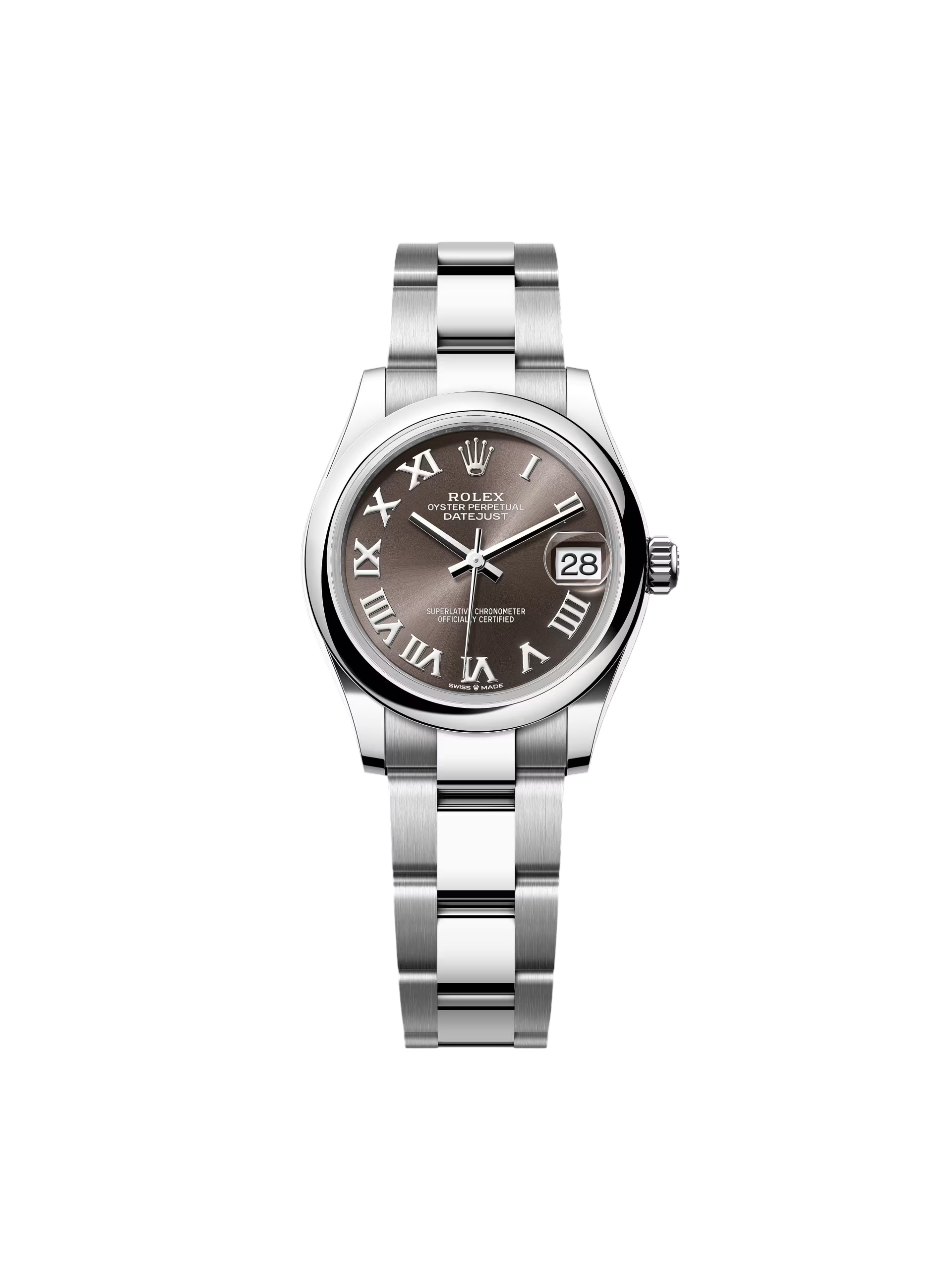 【Super Clone】RLX Datejust m278240-0015/0016 31mm  Dark Grey Roman Domed Bezel Oyster Oystersteel