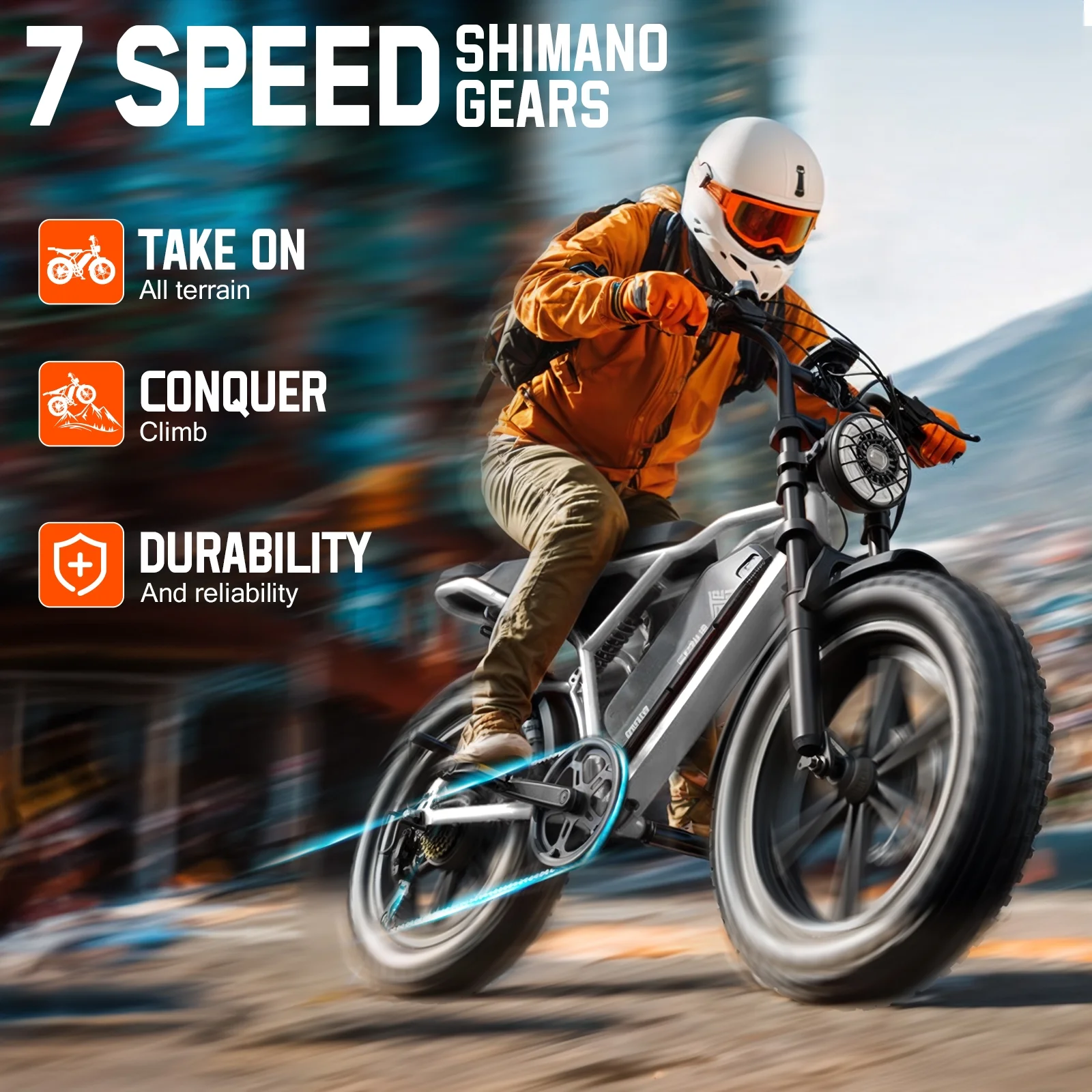 Electric Bike for Adults, 750W Peak 1500W Motor, 20"x4" Fat Tire E Bicycle, Hydraulic Disc Brakes, E Mountain Bike, 48V/15AH UL2849, App Control(R004-Black-15AH(Walmart Exclusive)) - Image 4