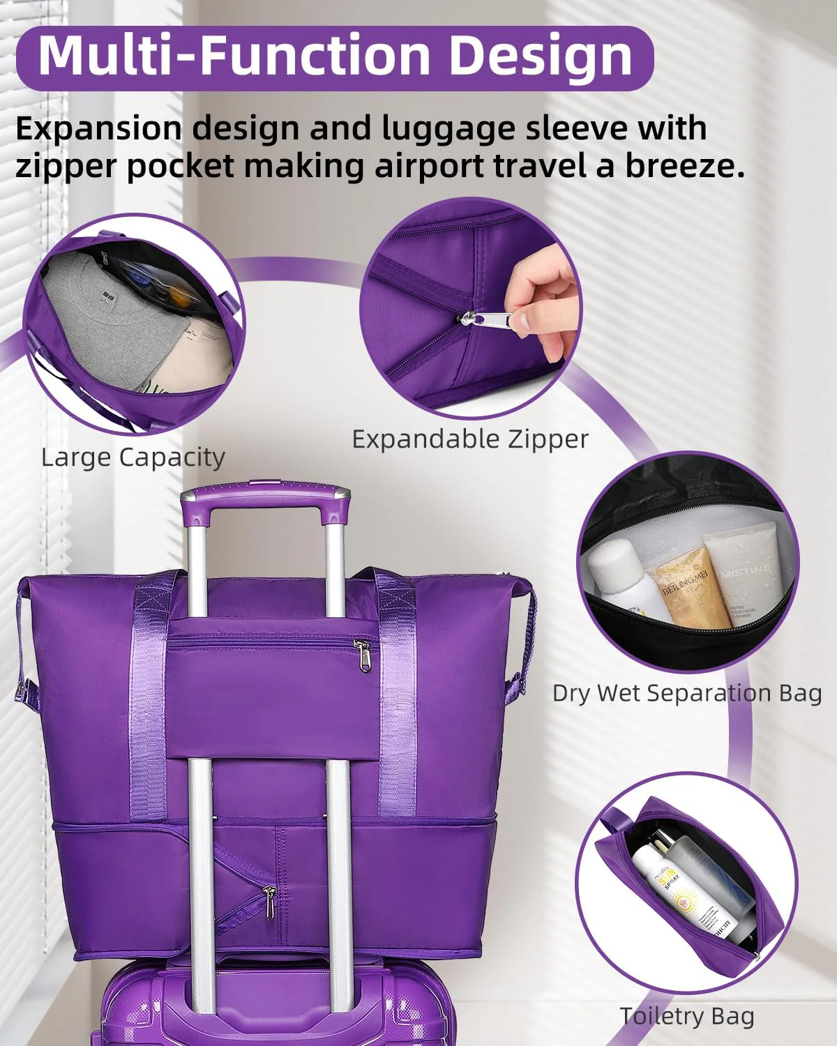 Ensemble de 6 valises, ensemble de valises rigides extensibles avec roulettes multidirectionnelles, ensemble de bagages à roulettes légers