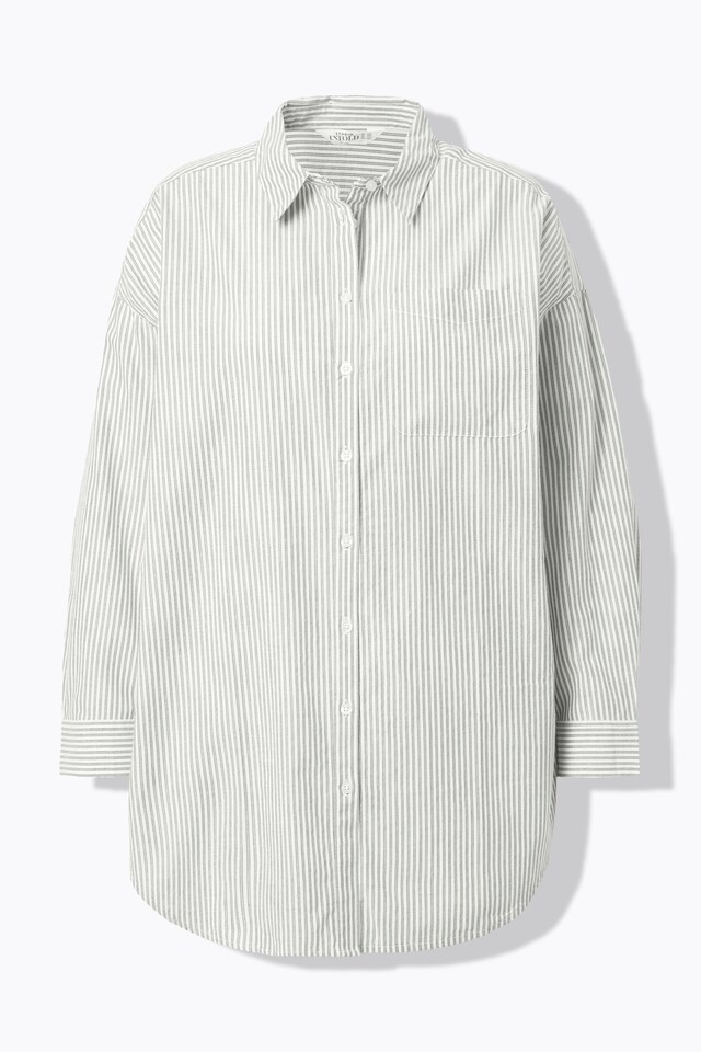 Oversized long-sleeve glittery stripe shirt