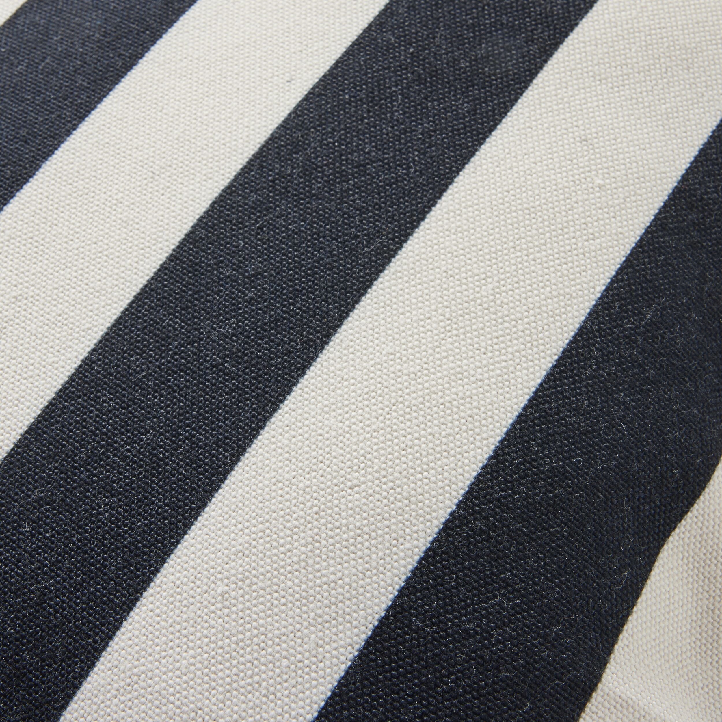 Aruba Scallop Edge Stripe Black Cushion 45x45cm
