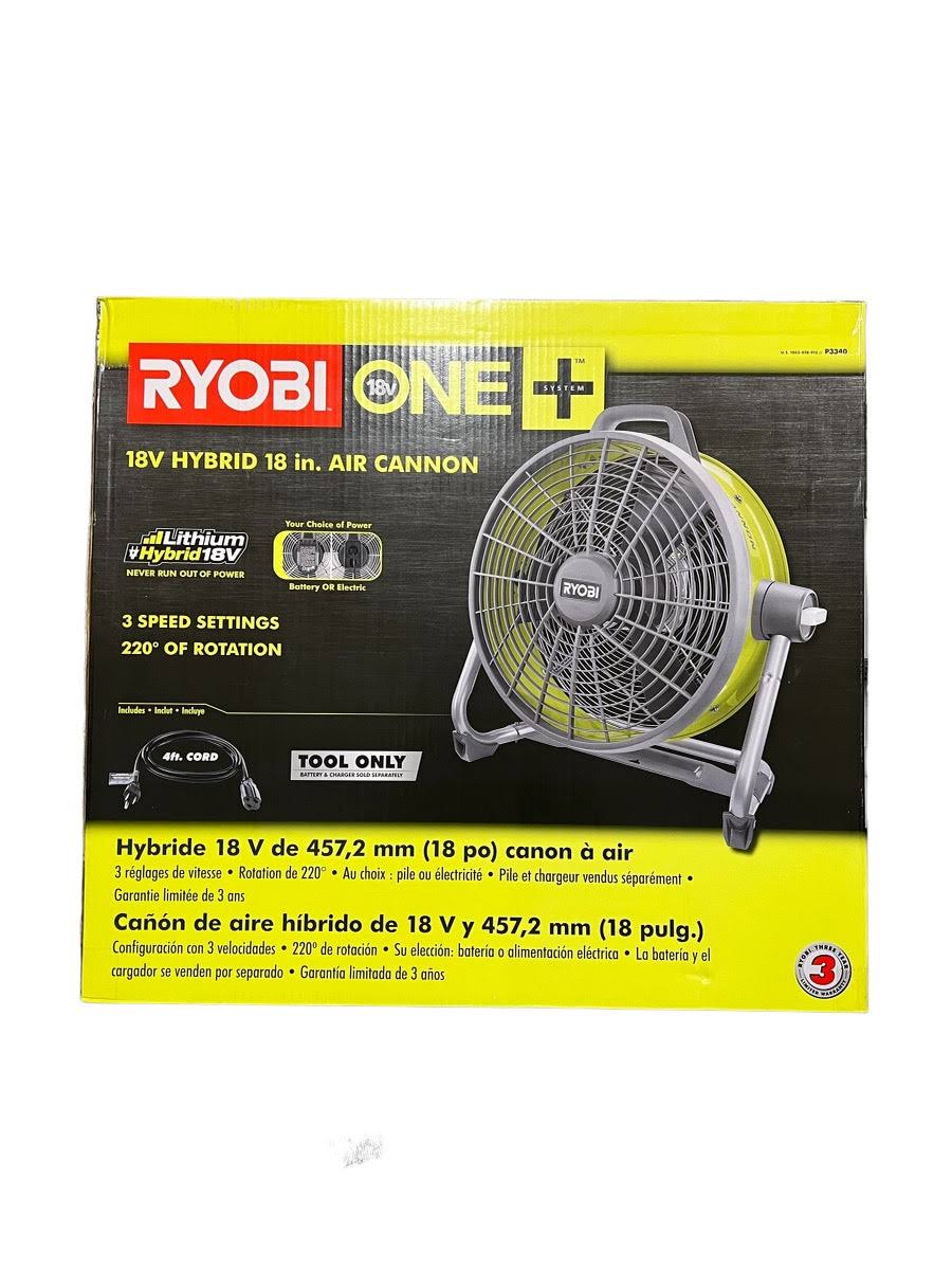 Ryobi 18-Volt One+ Hybrid 18 in. Air Cannon Drum Fan