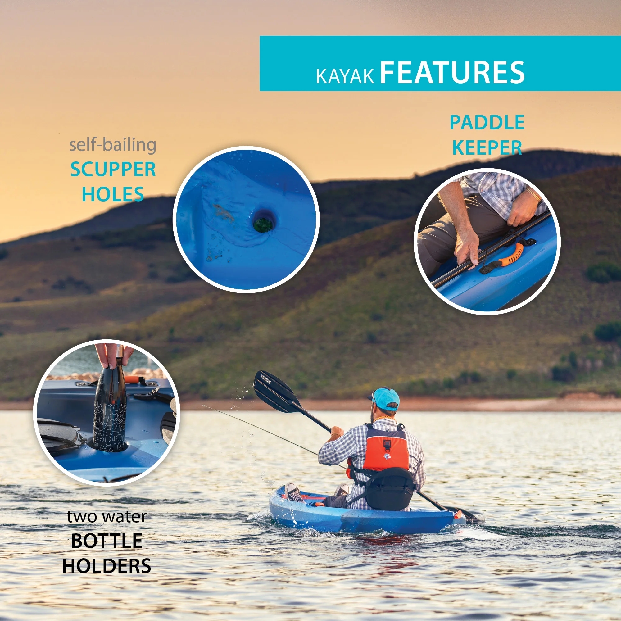 Lifetime Tamarack Angler 10 Ft. Fishing Kayak, Volcano Fusion (91340)