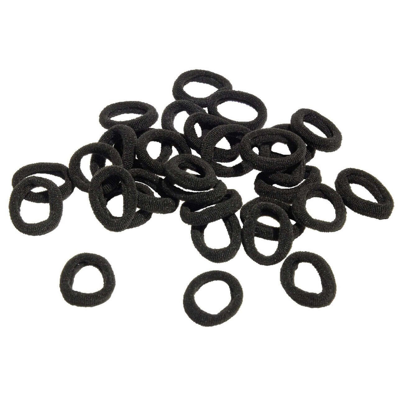 Lot de 100 élastiques à cheveux noirs ou multicolores