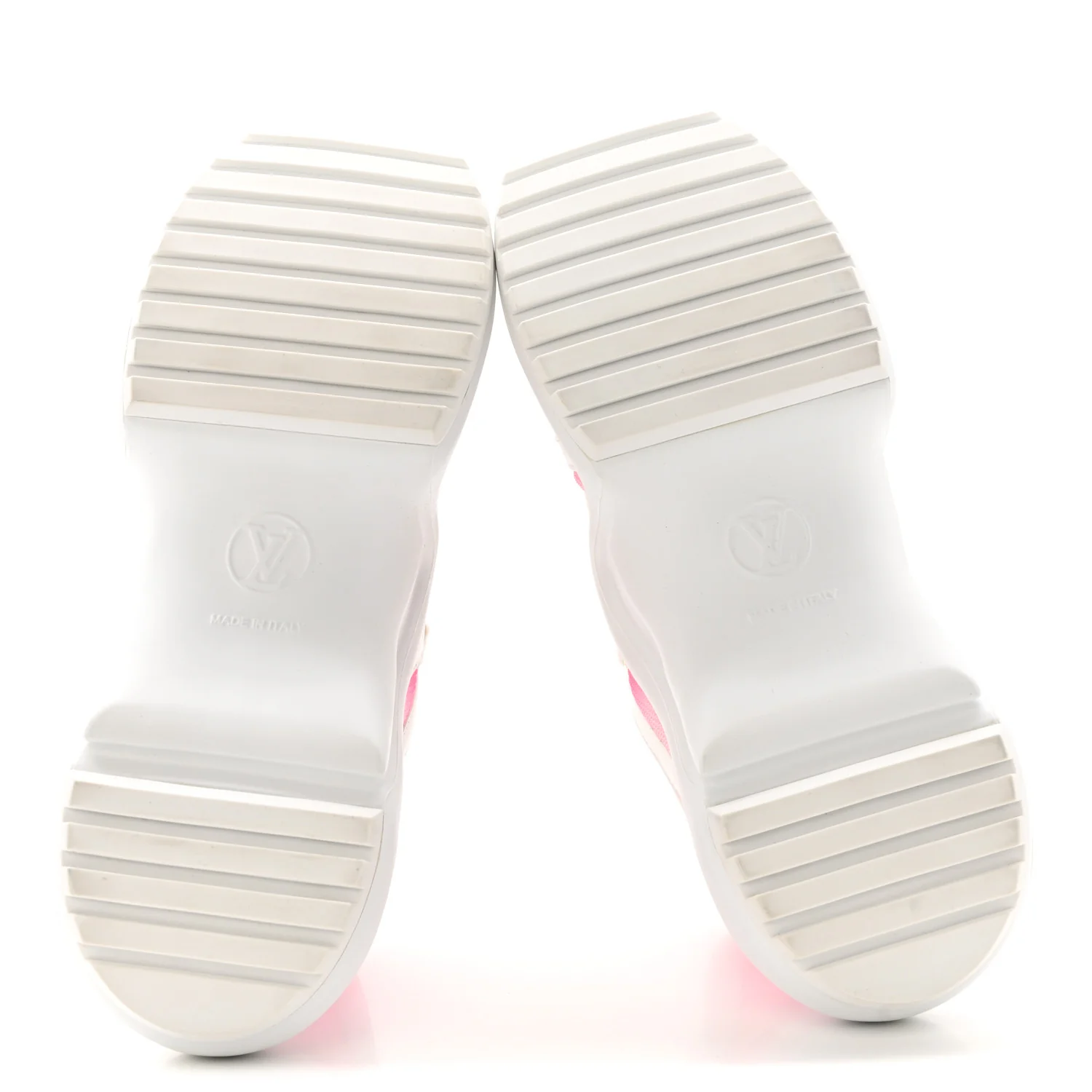 Calfskin Technical Nylon LV Archlight Sneakers 37 White Pink