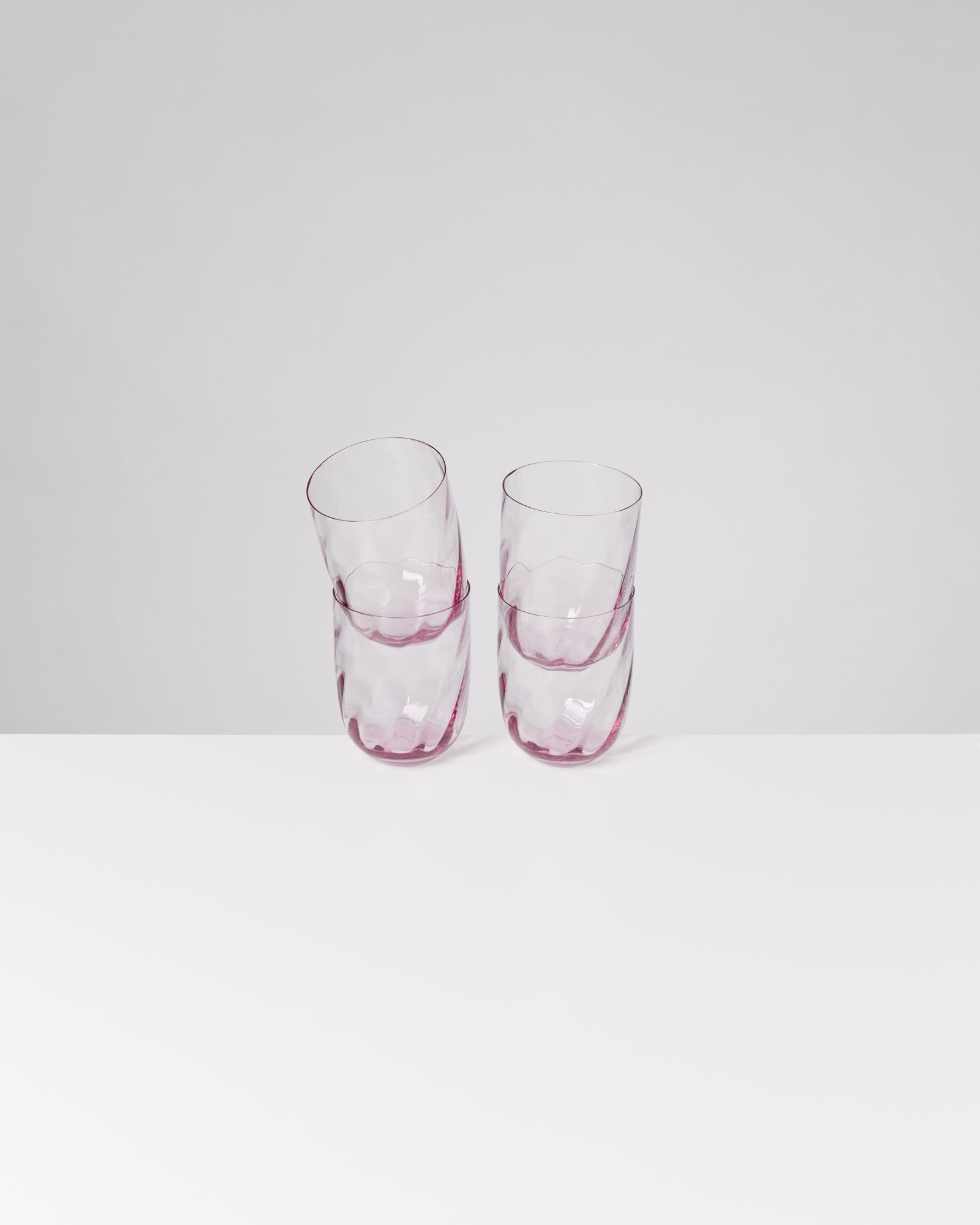 CALMA - LARGE GLASS SWIRL PURPLE SET OF 4