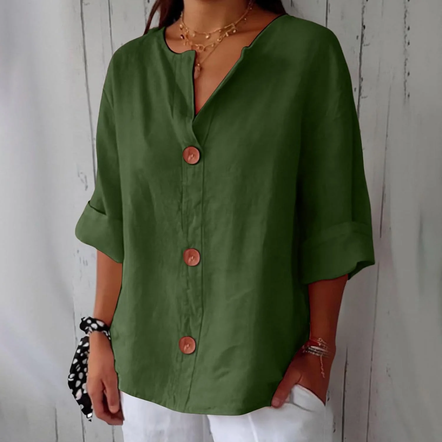 Clara - Blouse en Lin Décontractée
