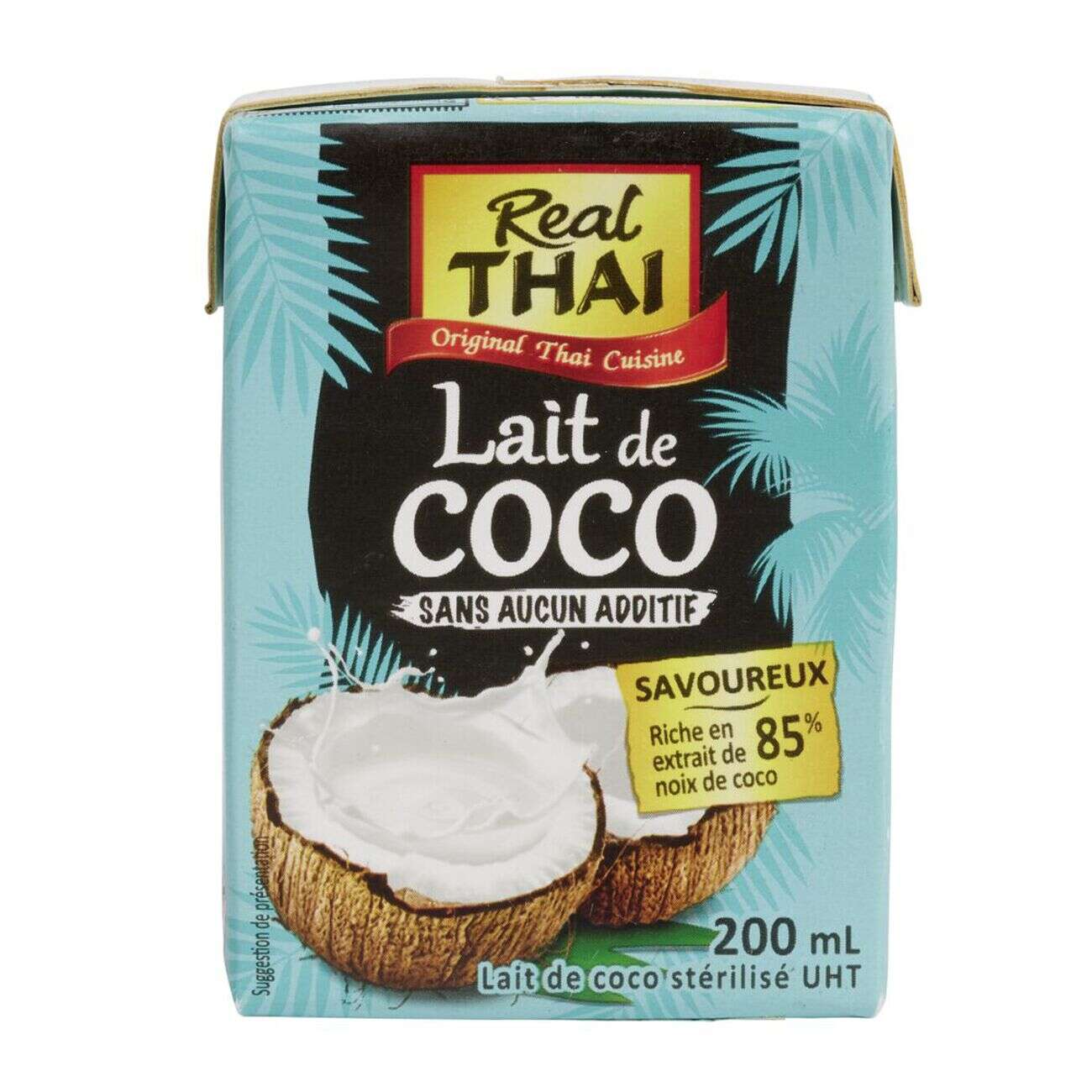 Lait de coco Real Thai sans additif brique UHT 20cl