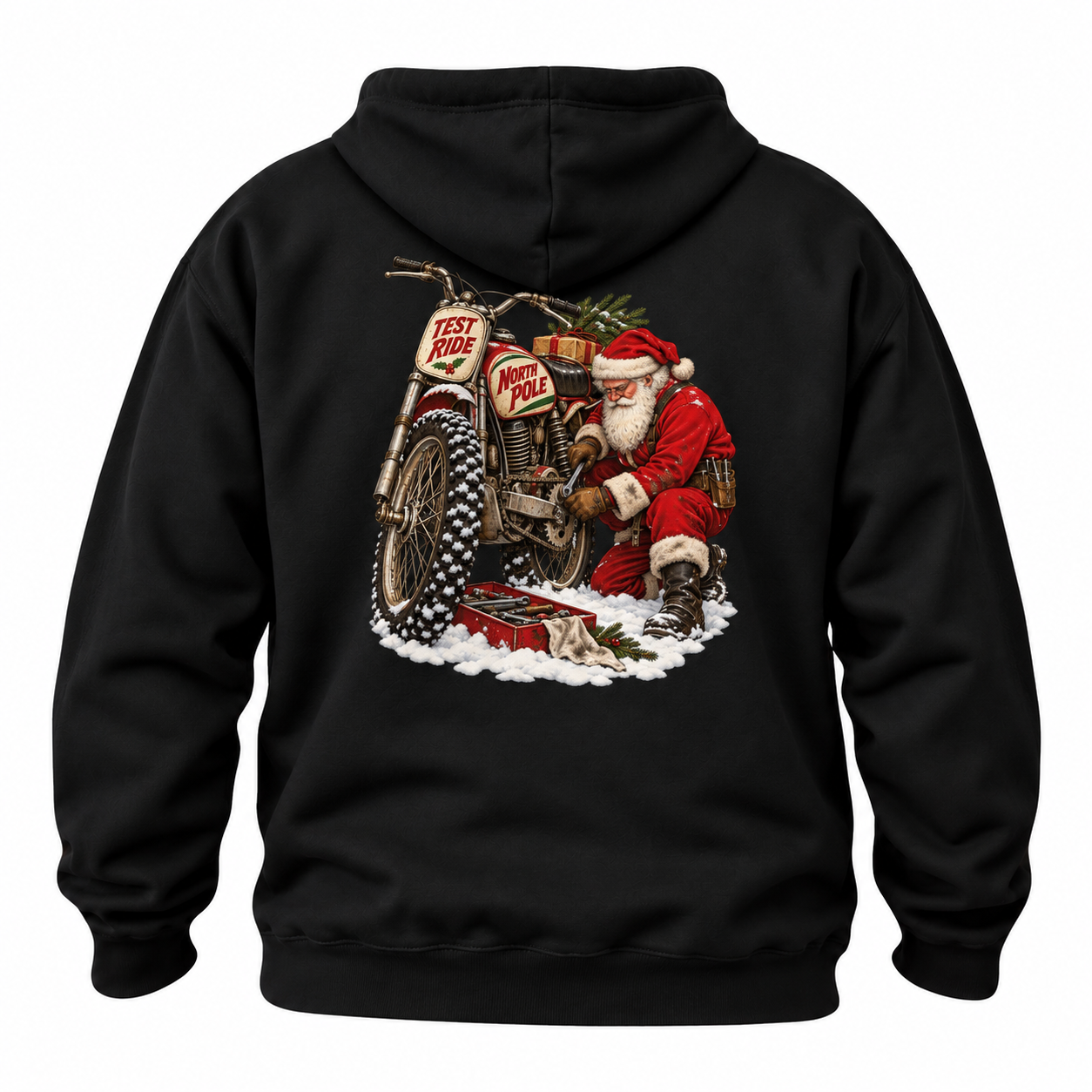 North Pole Test Ride Motorcycle Hoodie