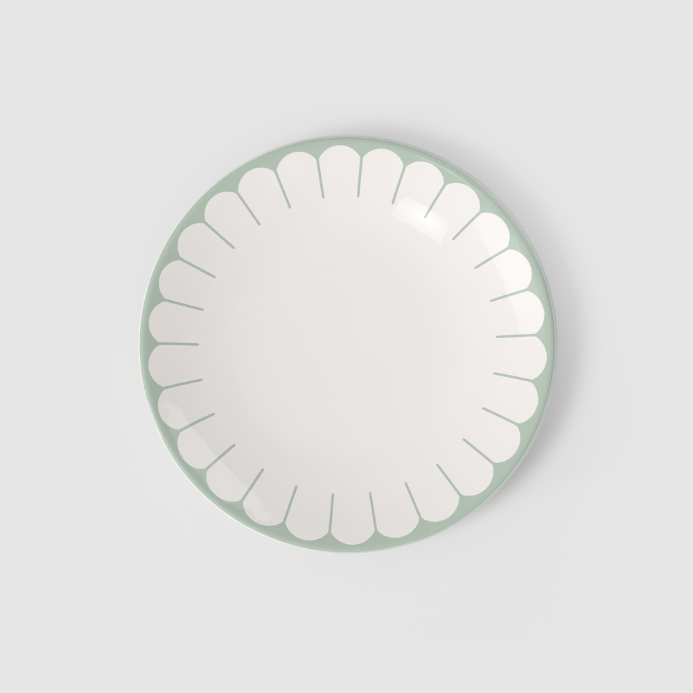 Fleur Dinner plate - Green, 10.5'', Premium Porcelain