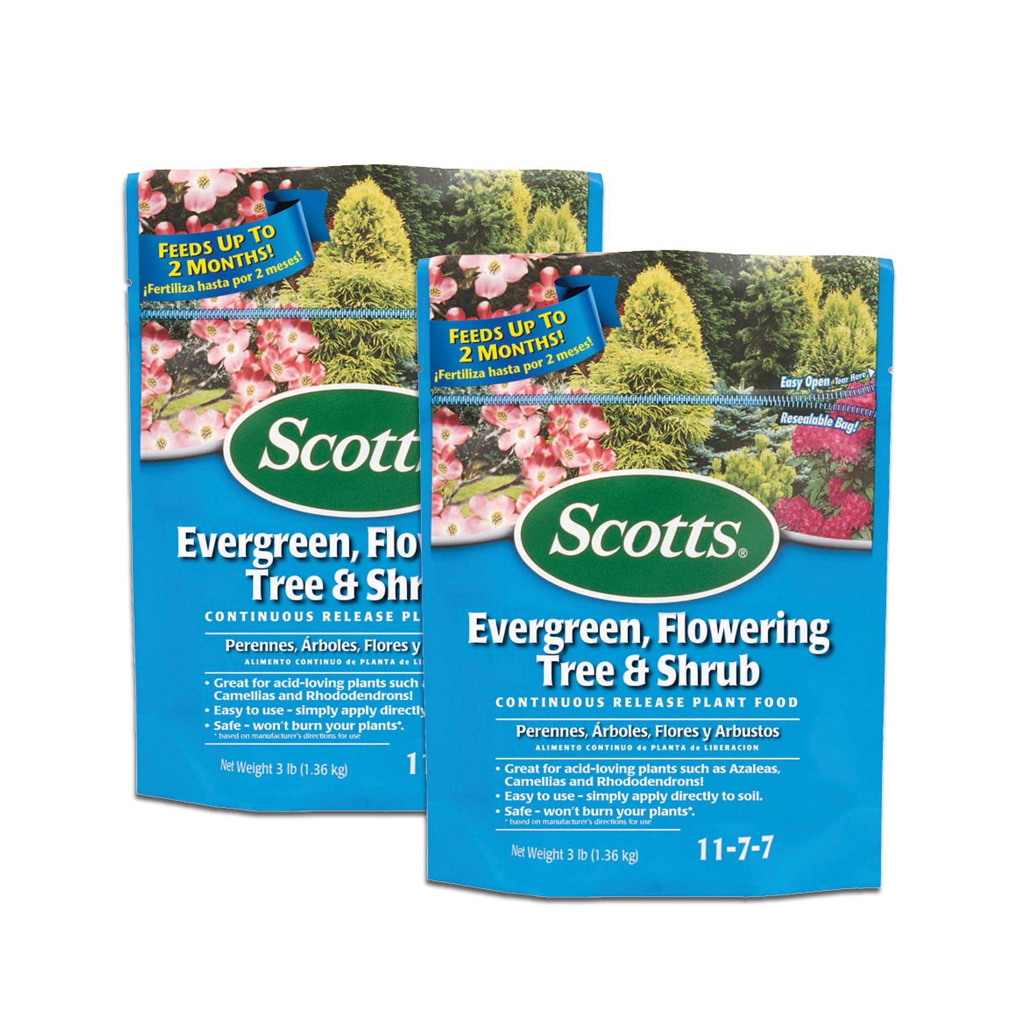 Scotts Evergreen, Flowering Tree & Shrub Continuous Release Plant Food 3 lb, 2-Pack