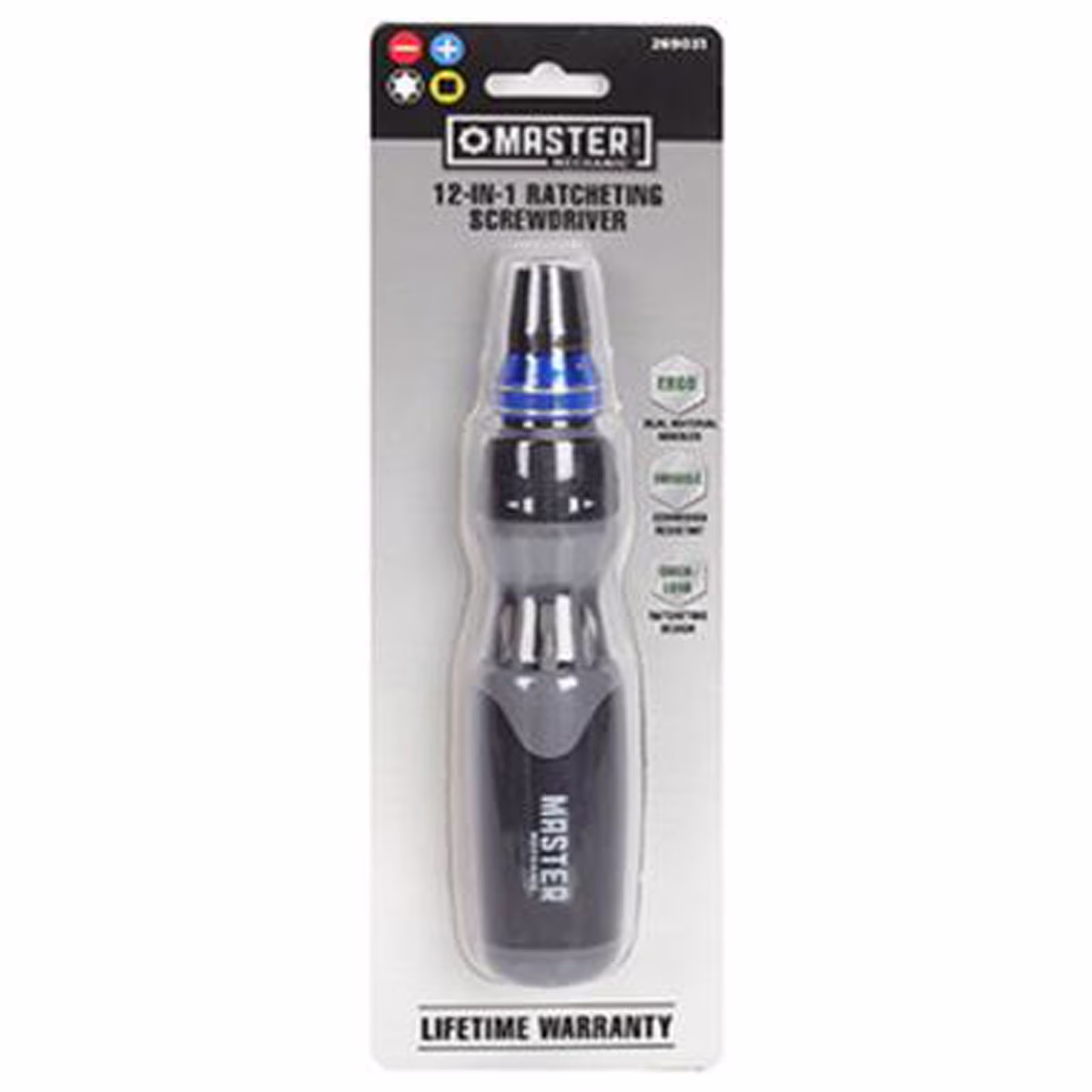 Master Mechanic GSTV20200316 12-In-1 Ratcheting Screwdriver, Handle Storage - Quantity 4