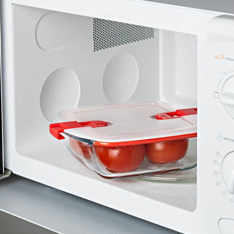 Cook & Heat oppbevaringsboks 2,2L rød/klar