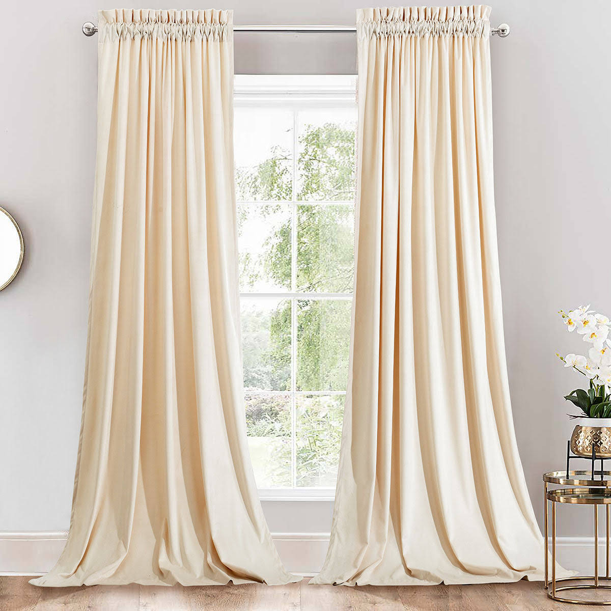Heavyweight Velvet Curtain Rod Pocket Panels (Set of 2) 63