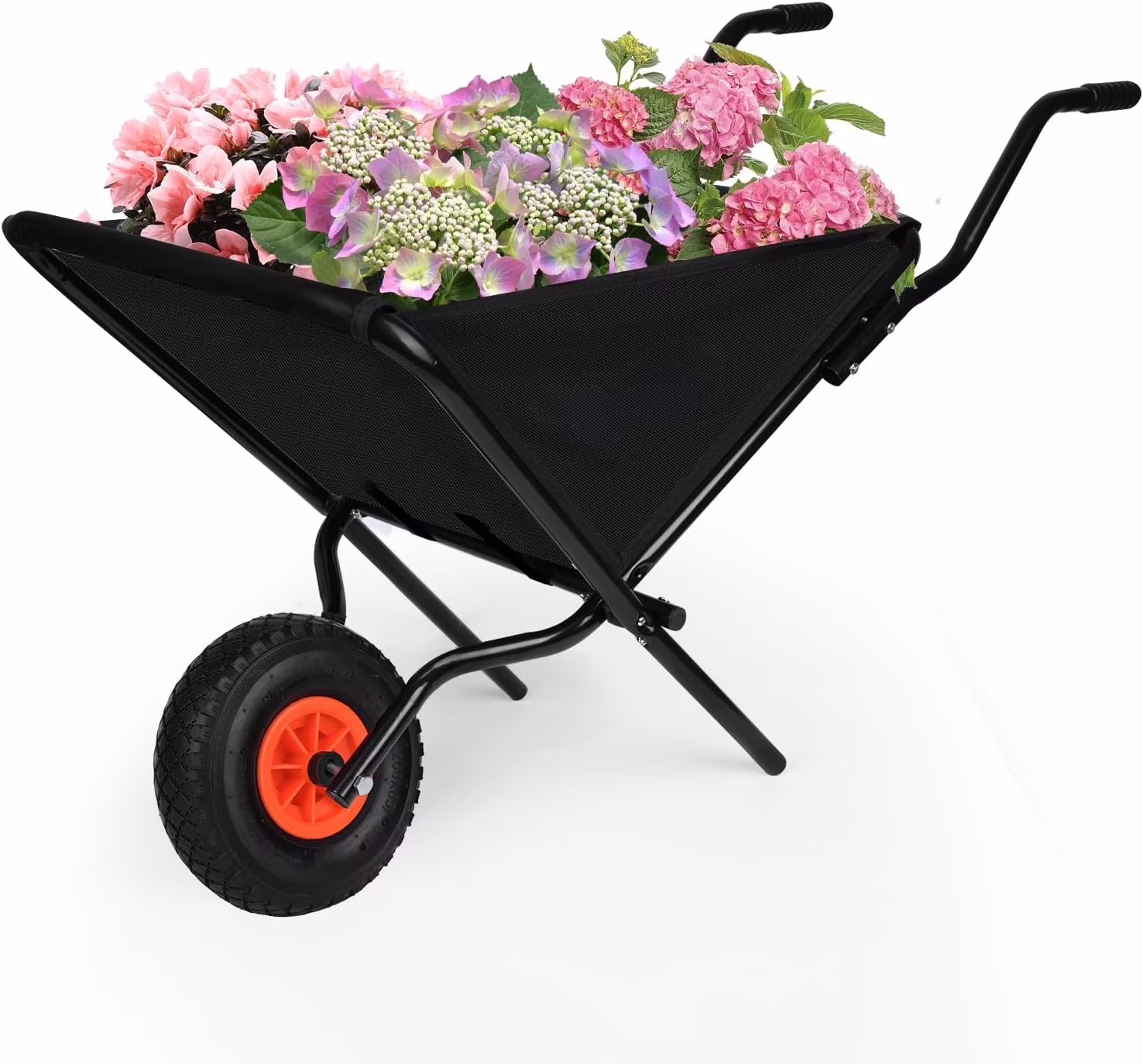 Foldable Home Utility Collapsible Wheelbarrow �C Thickened Oxford Cloth Garden Cart for Easy Loading & Dumping Garden Supplies