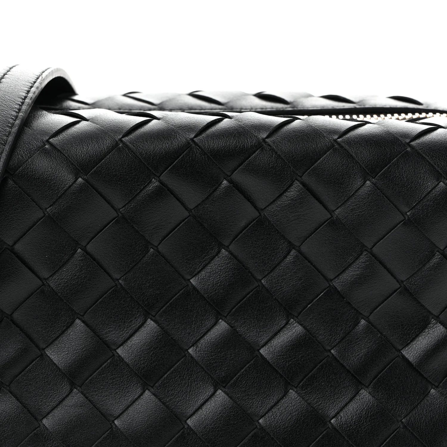 Calfskin Intrecciato Small Loop Top Handle Black