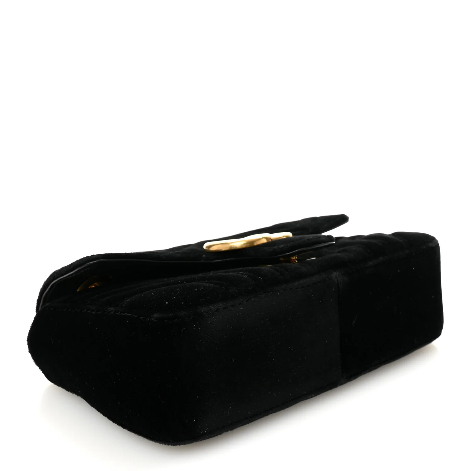 Velvet Matelasse Mini GG Marmont Shoulder Bag Black