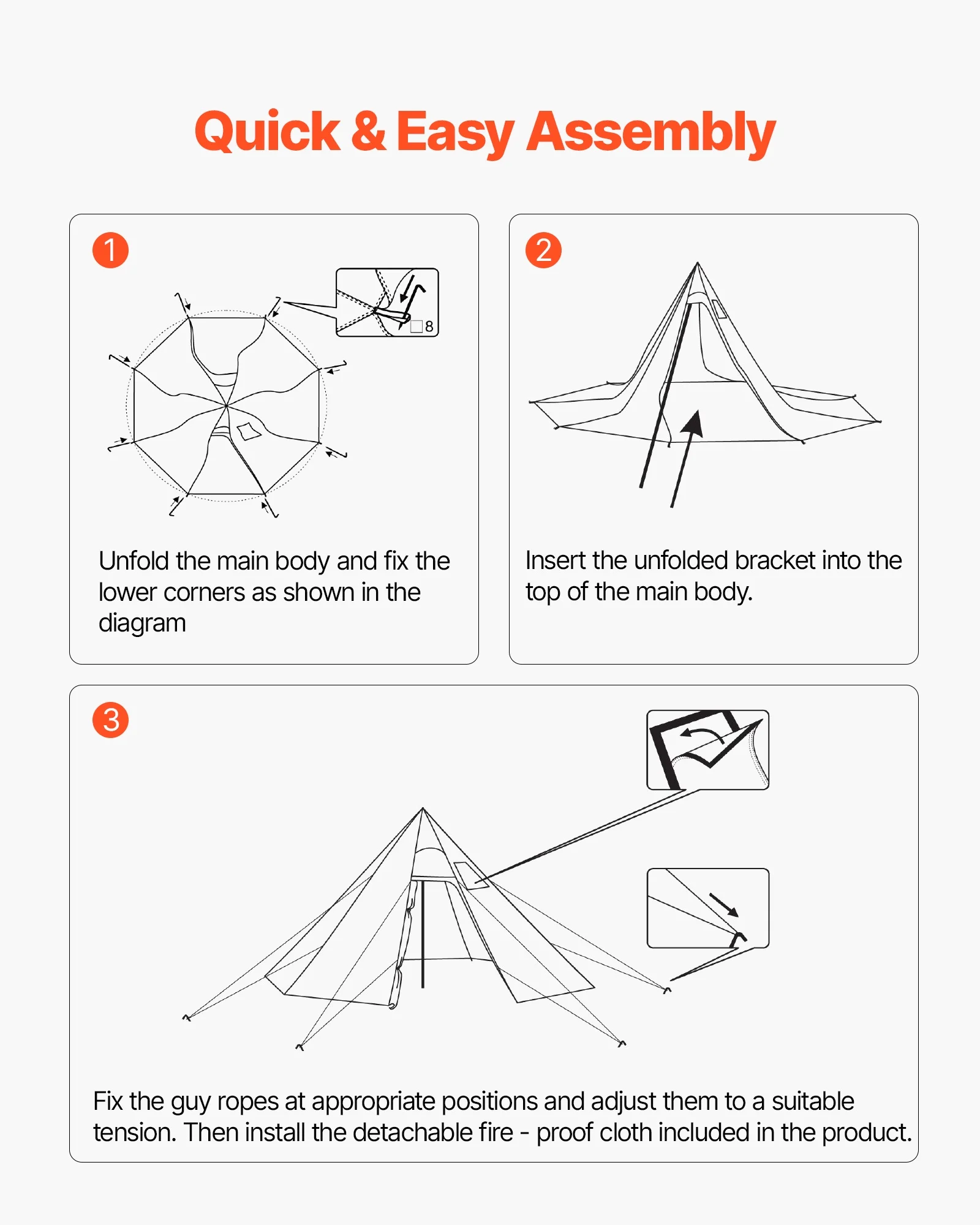 VEVOR Hot Tent for 4 Persons, Portable Winter Tipi Tent with Stove Jack, Waterproof Canvas Camping Tents, Lightweight 4 Season Shelter Tents for Hiking Fishing Backpacking, M Size