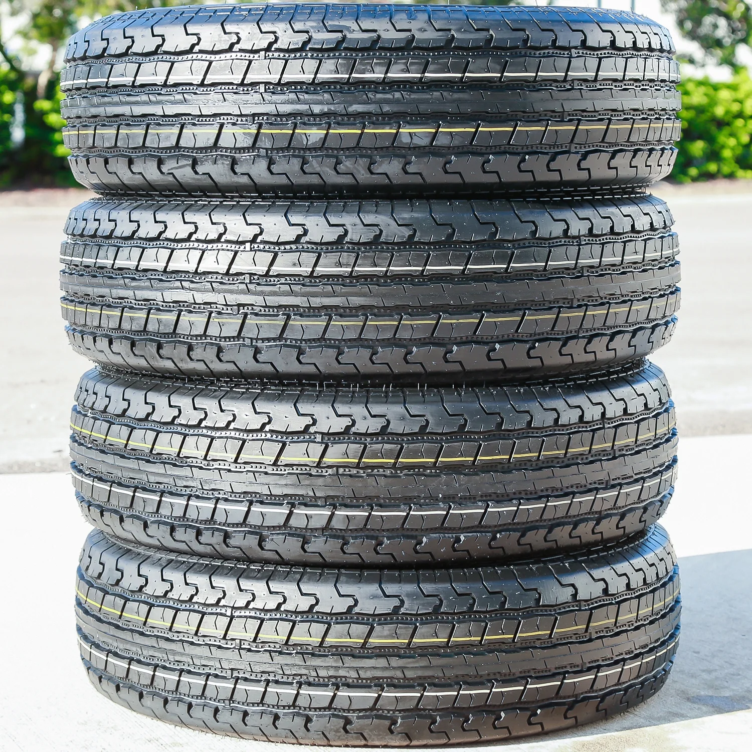Set of 4 Roundrule ST Hikee Semi - Steel ST205/75R14 205/75R14 105/101 L D 8 Ply Trailer Tires