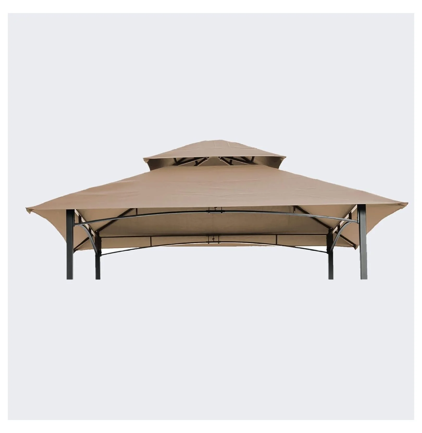 8x5 Ft Grill Gazebo Replacement Canopy Top Cover Double Tiered BBQ Shade Cover (for 8x5 Ft Grill Gazebo Frame, )