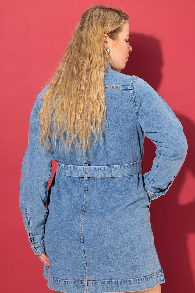 Denim Tie Belt Shirt Dress