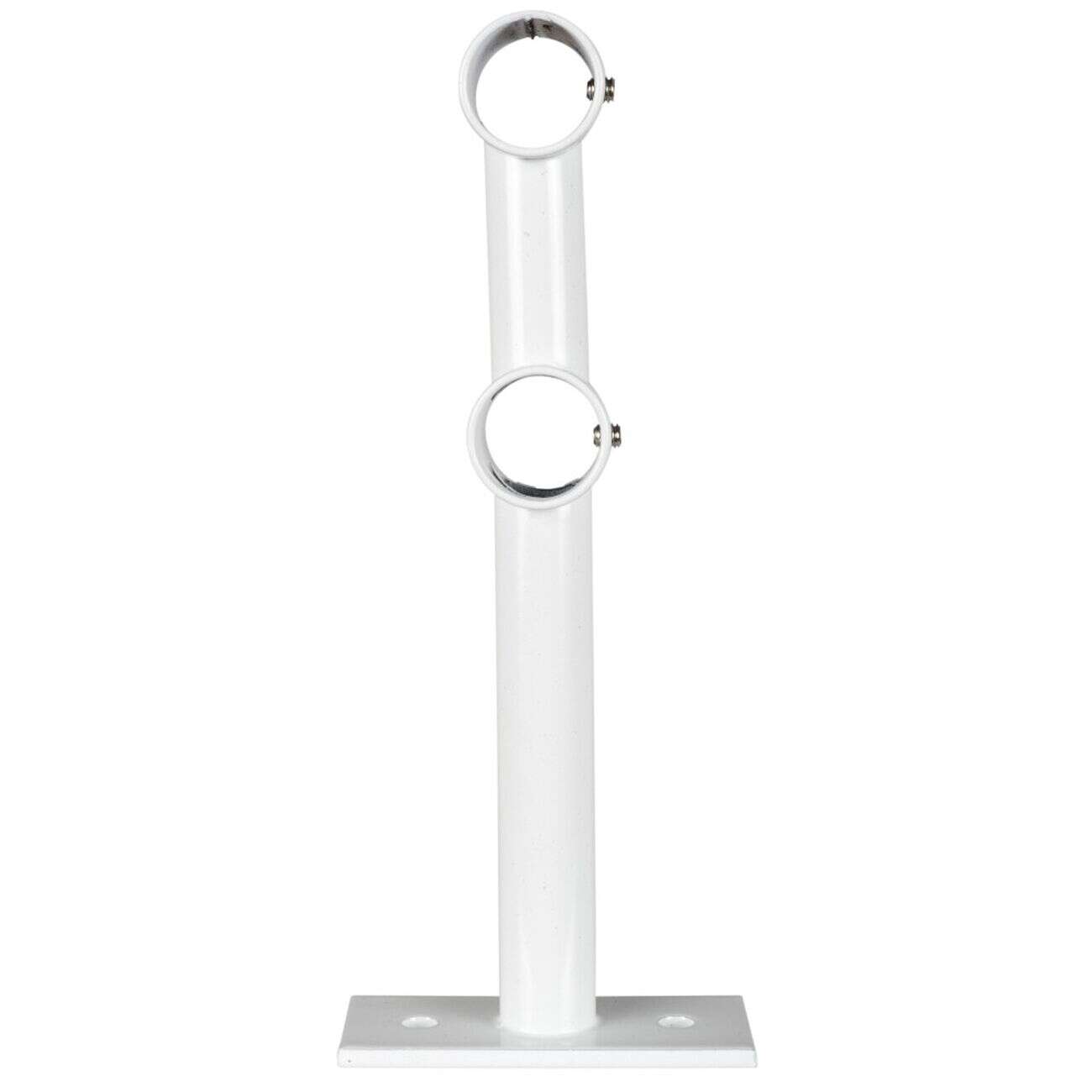 Support double pour tringle blanc métal