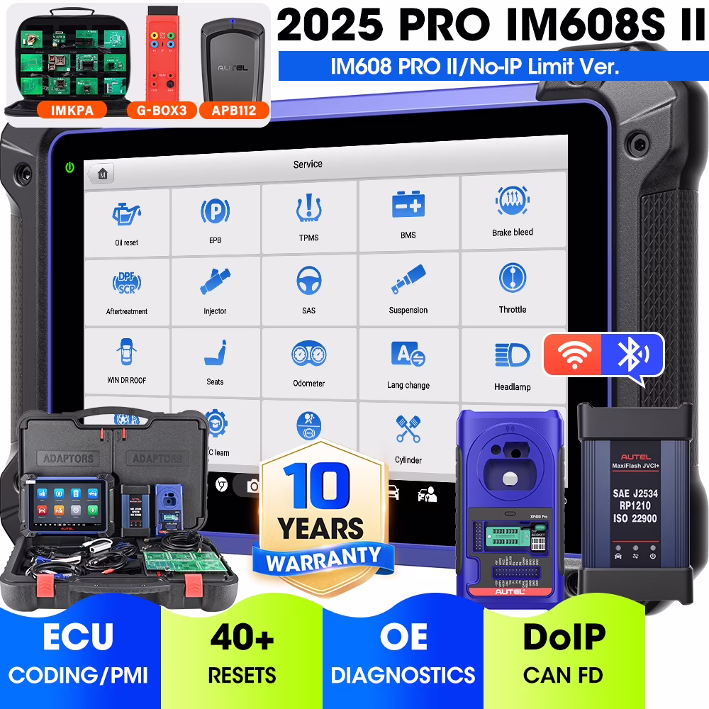 Autel Maxiim IM608 II Key Fob Car Diagnostic Scan Tool with XP400 PRO, Advanced, CANFD/Doip, with Free MKPA - KIT, G - BOX2 & APB112