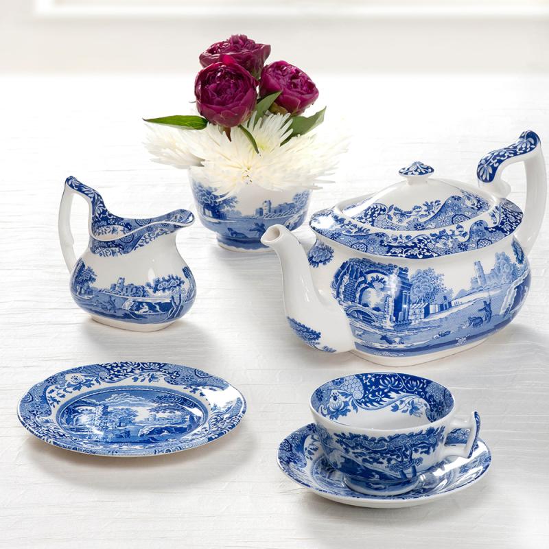 Blue Italian asjett 15 cm blå/hvit