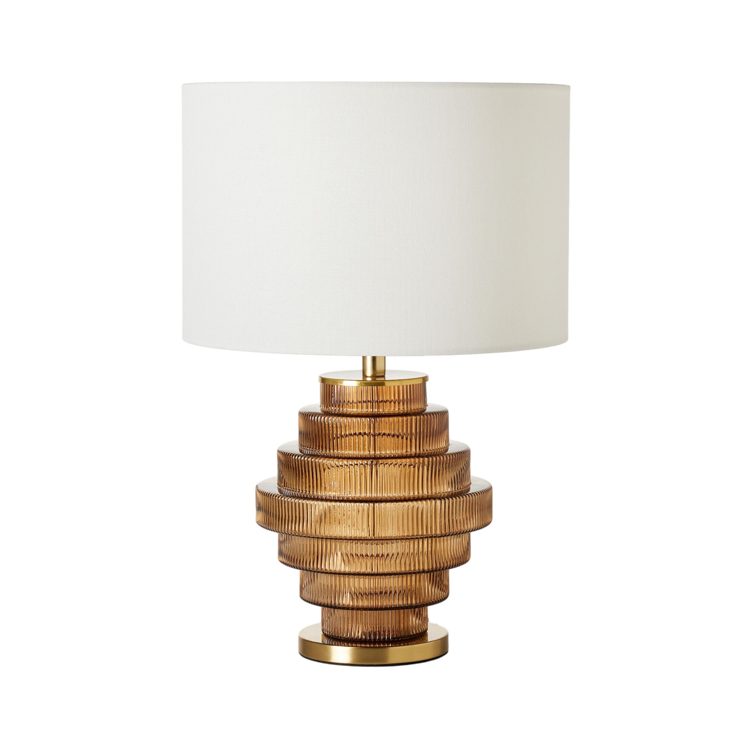 Stanthorpe Glass Table Lamp Amber 55cm