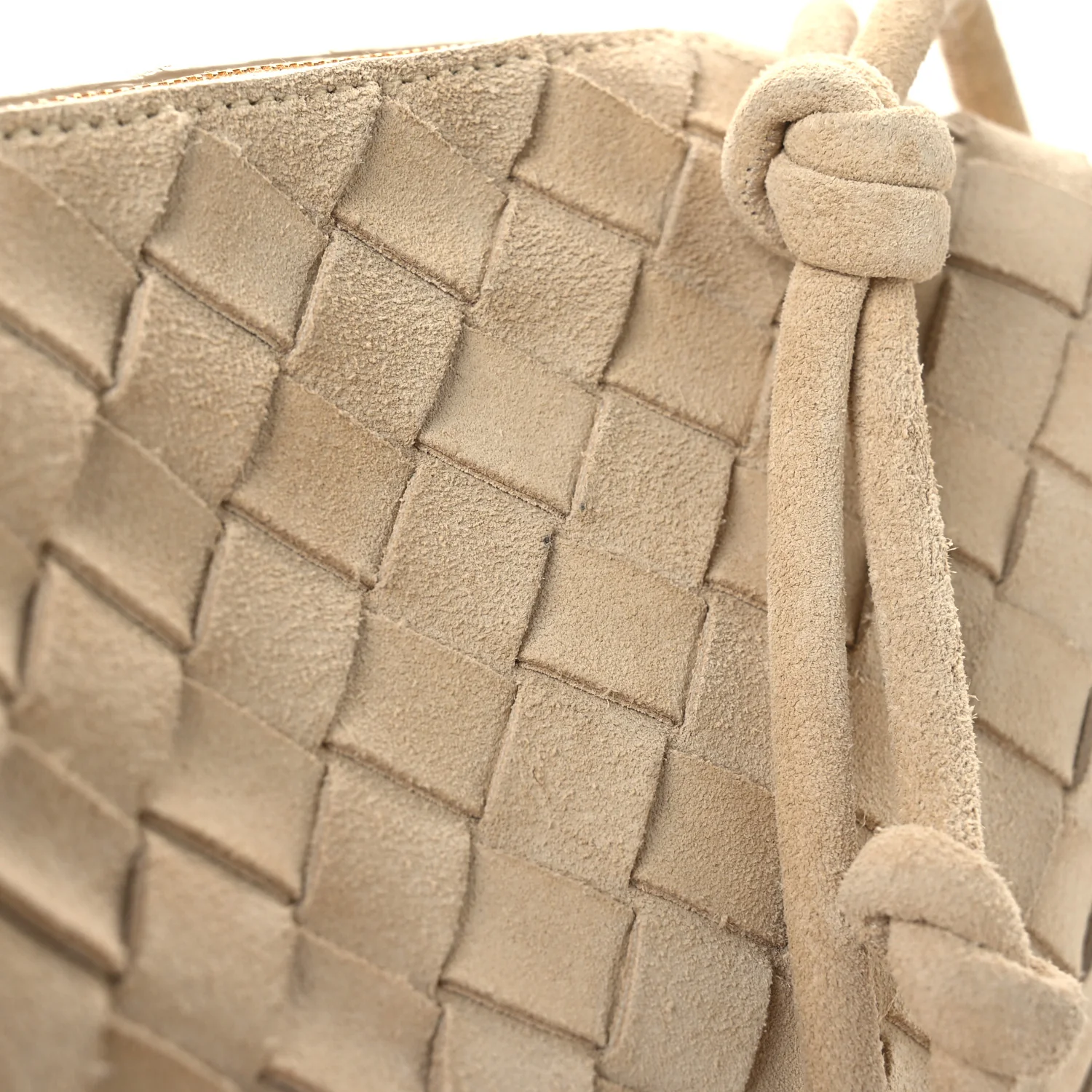 Suede Intrecciato Small Loop Camera Bag Sand