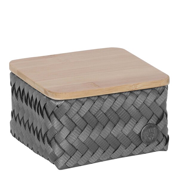 Top Fit Tiny oppbevaringskurv m/lokk 13x13x8 cm dark grey