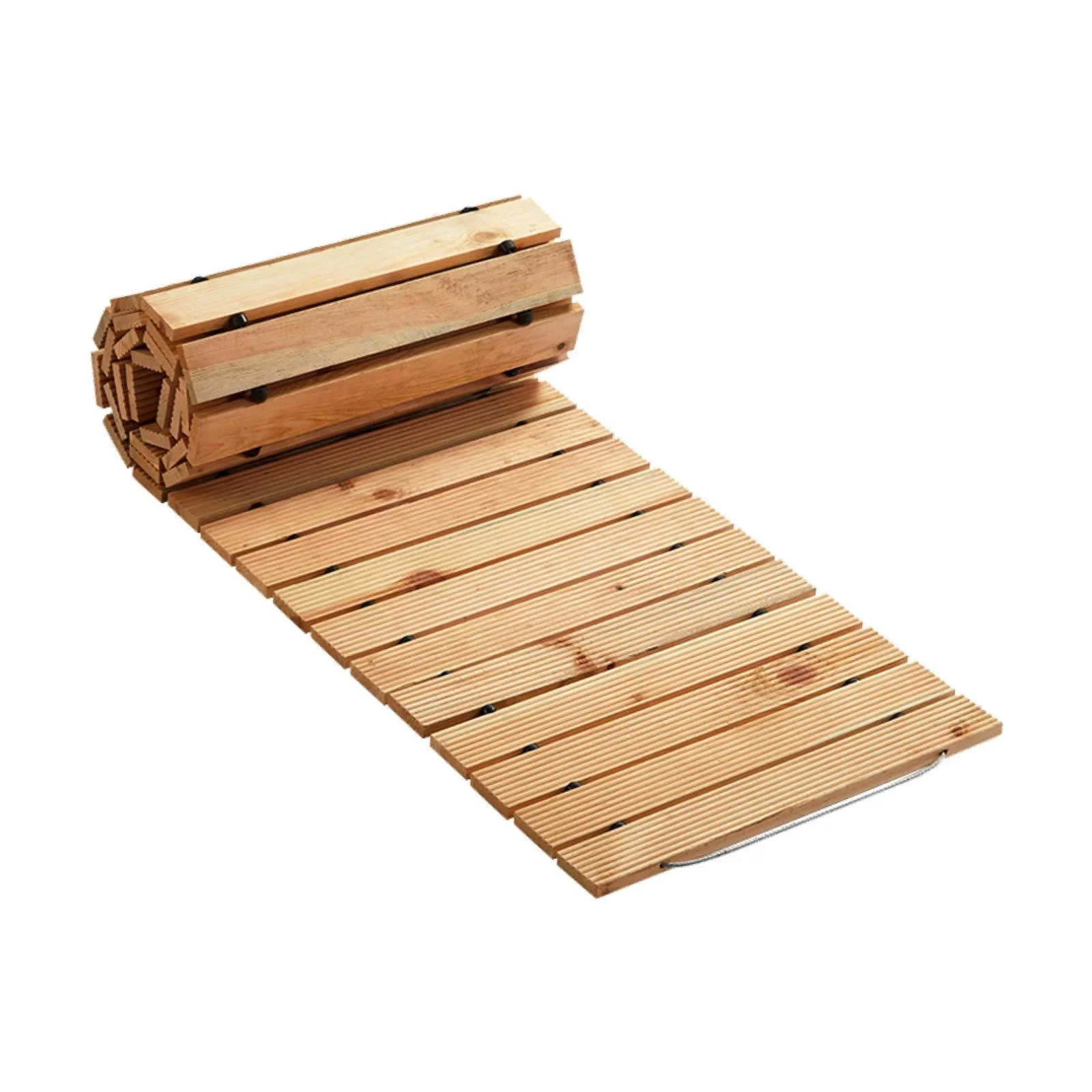 figatia Wooden Garden Pathway Boardwalk Path Non Slip Weather Resistant Decorative Roll Out Straight Walkway for Beach Outside Garden Length 8.01Ft