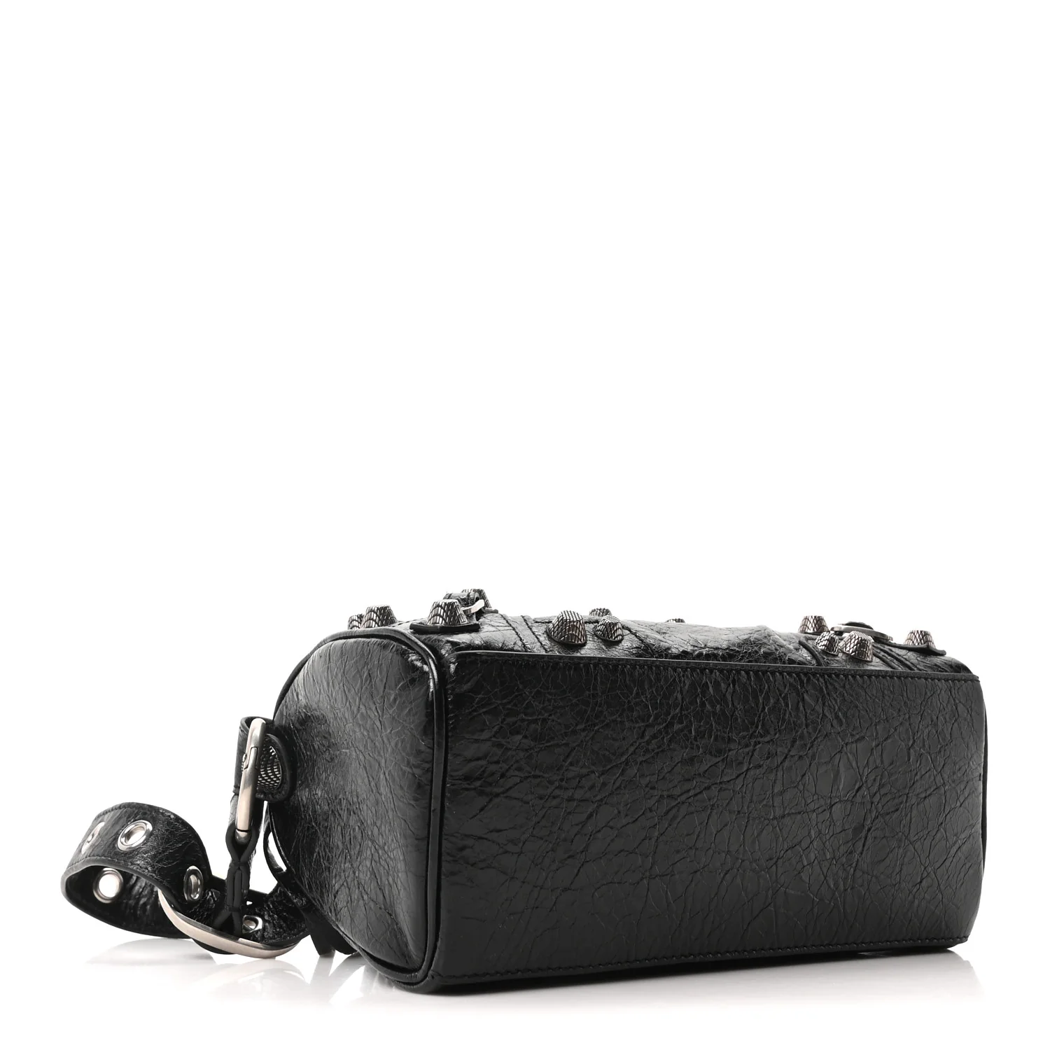 Agneau Arena Mini Le Cagole Duffle Crossbody Bag Black