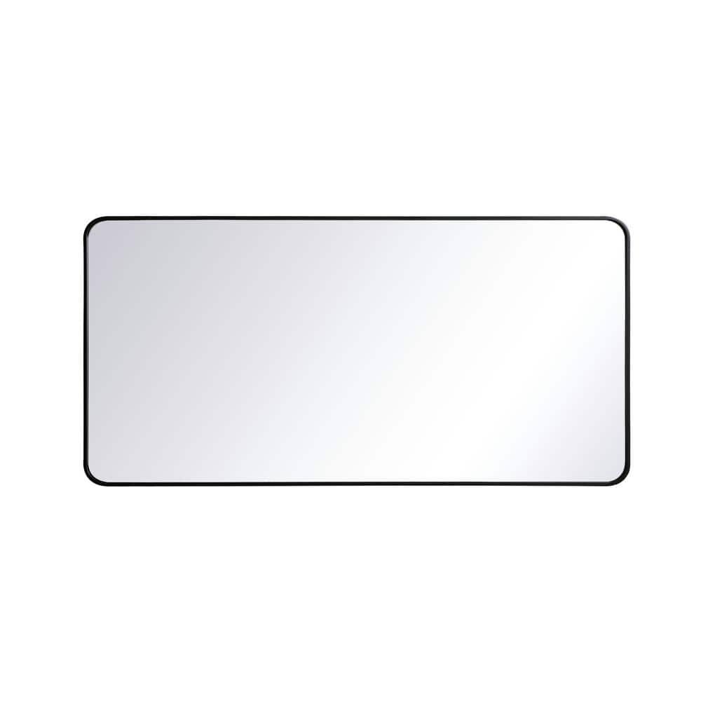 Elegant Furniture Timeless Home 60 in. H x 30 in. W Black Modern Soft Corner Rectangular Wall Mirror