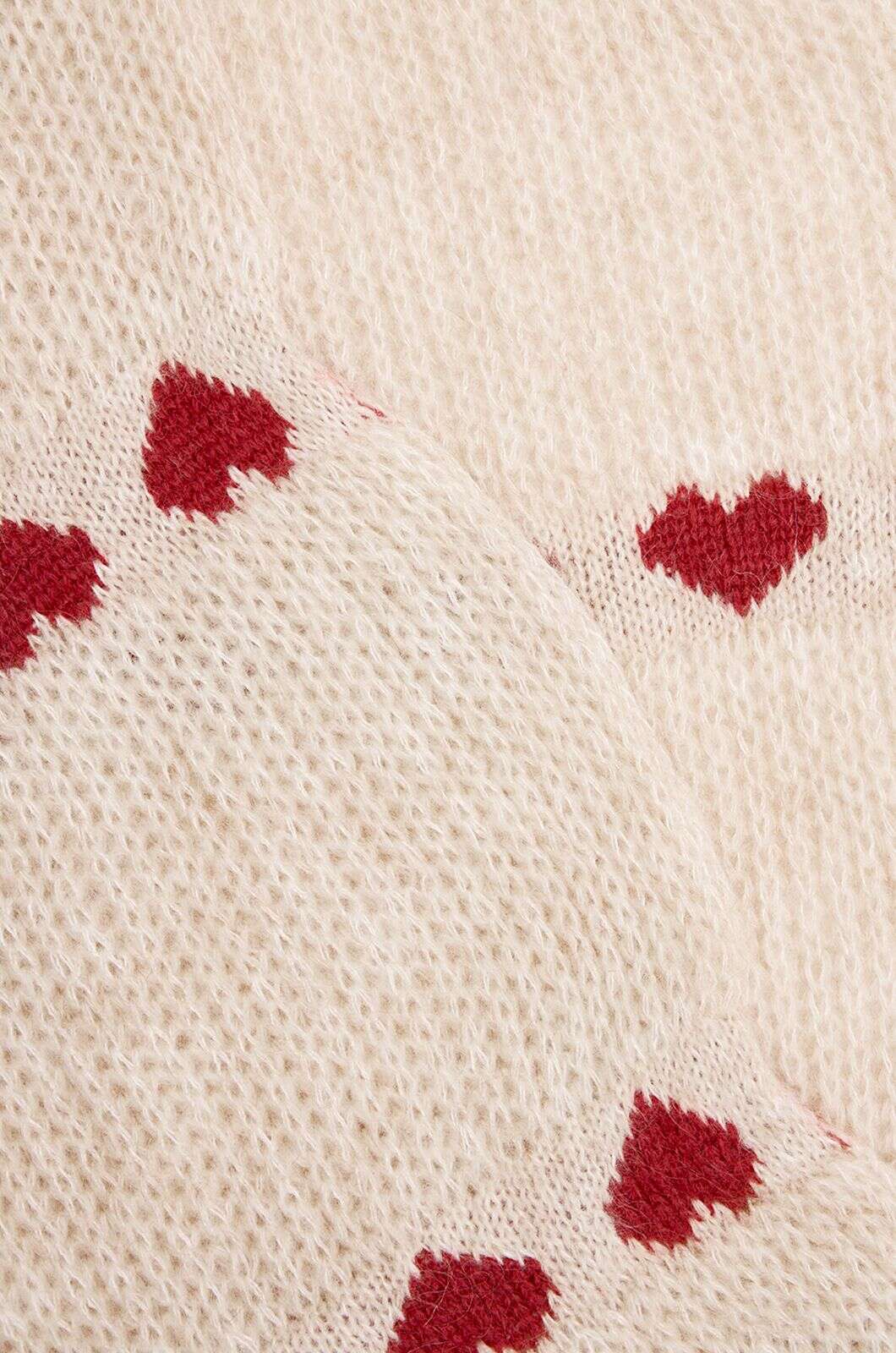 Beige sjaal met hartjes