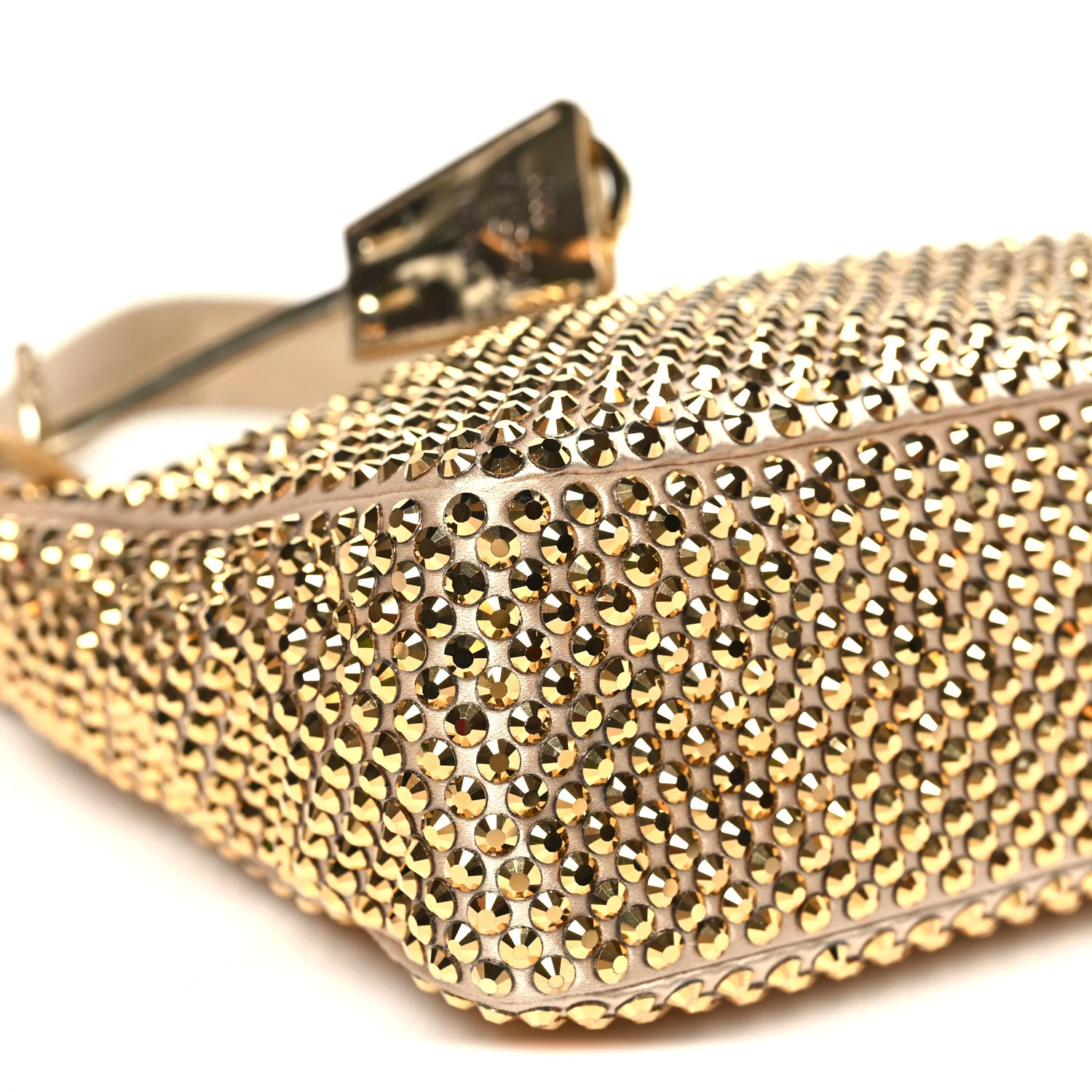 Satin Crystal Mini Re-Edition 2000 Bag Platino