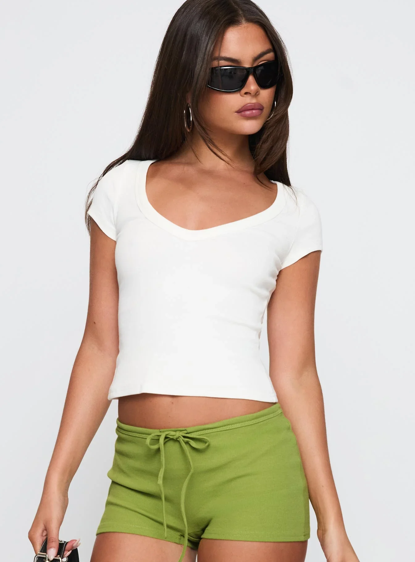 Lovely Day V Neck Top White
