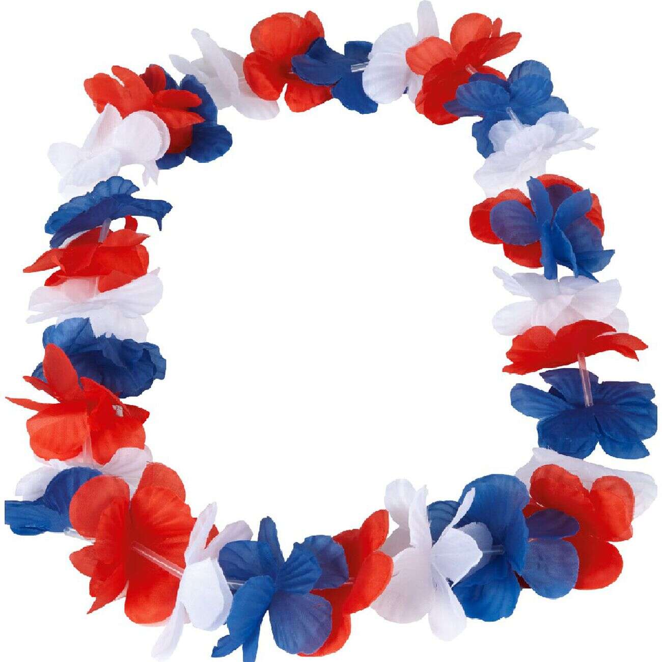 Collier de fleurs hawaien tricolore supporter France