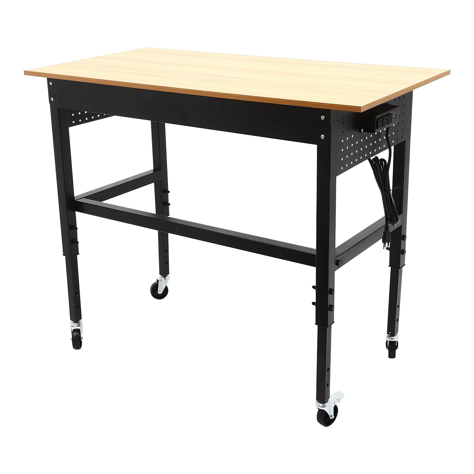 Multi-Functional Mobile Workbench | Adjustable Height | Power Outlet Drawer | 200 lbs Capacity | Ideal for Garage, Home, and Office - Image 6